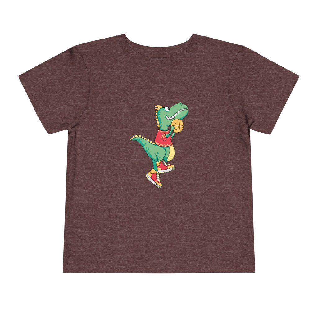 Dino Basketball Toddler Tee, Cute Dino Shirt, Kids Sports T-Shirt, Birthday Gift for Boys and Girls, Toddler Apparel, Playful Style
