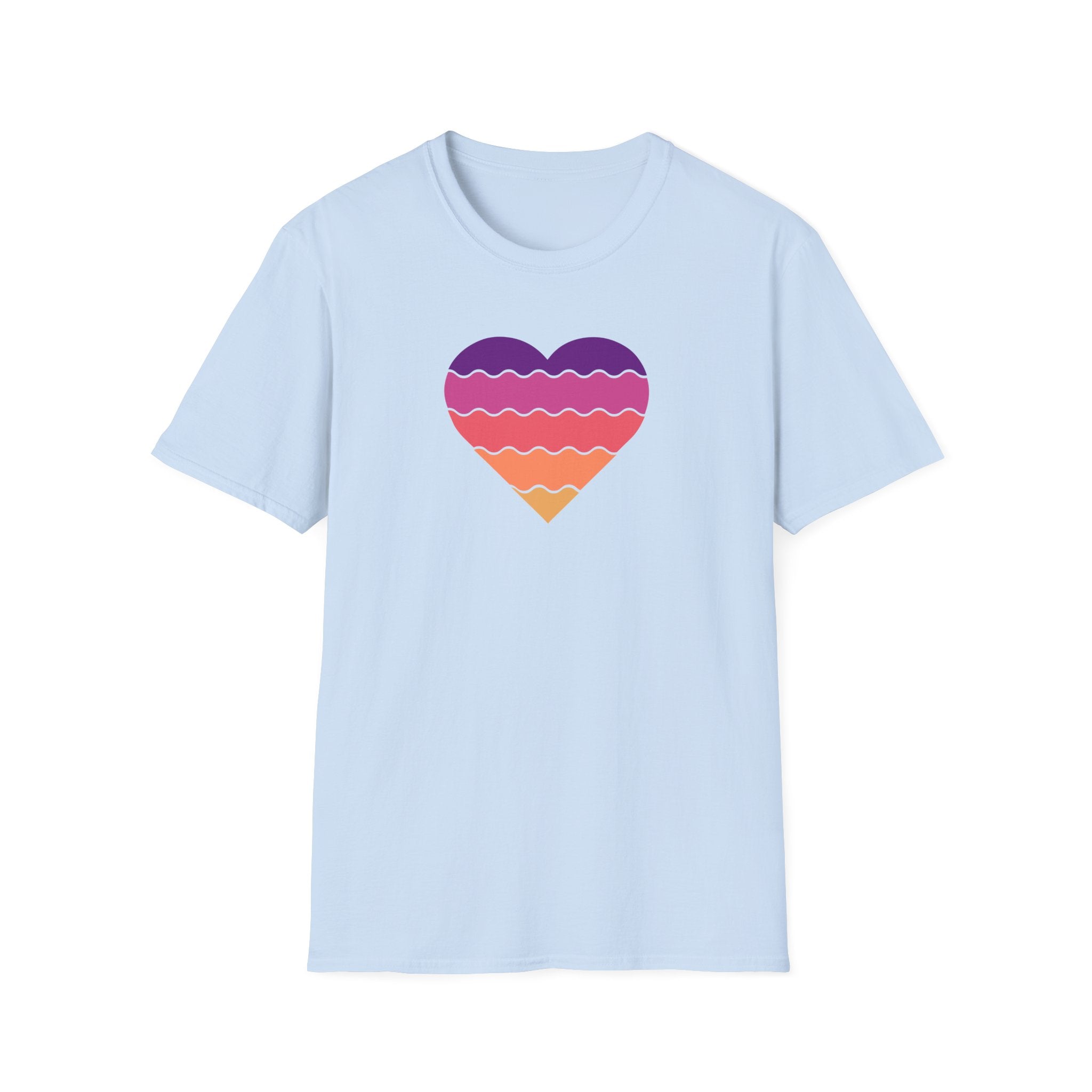 Gradient Heart Unisex Softstyle T-Shirt - Perfect for Summer, Casual Wear, Gift for Friends, Valentine's Day, Beach Days, Love