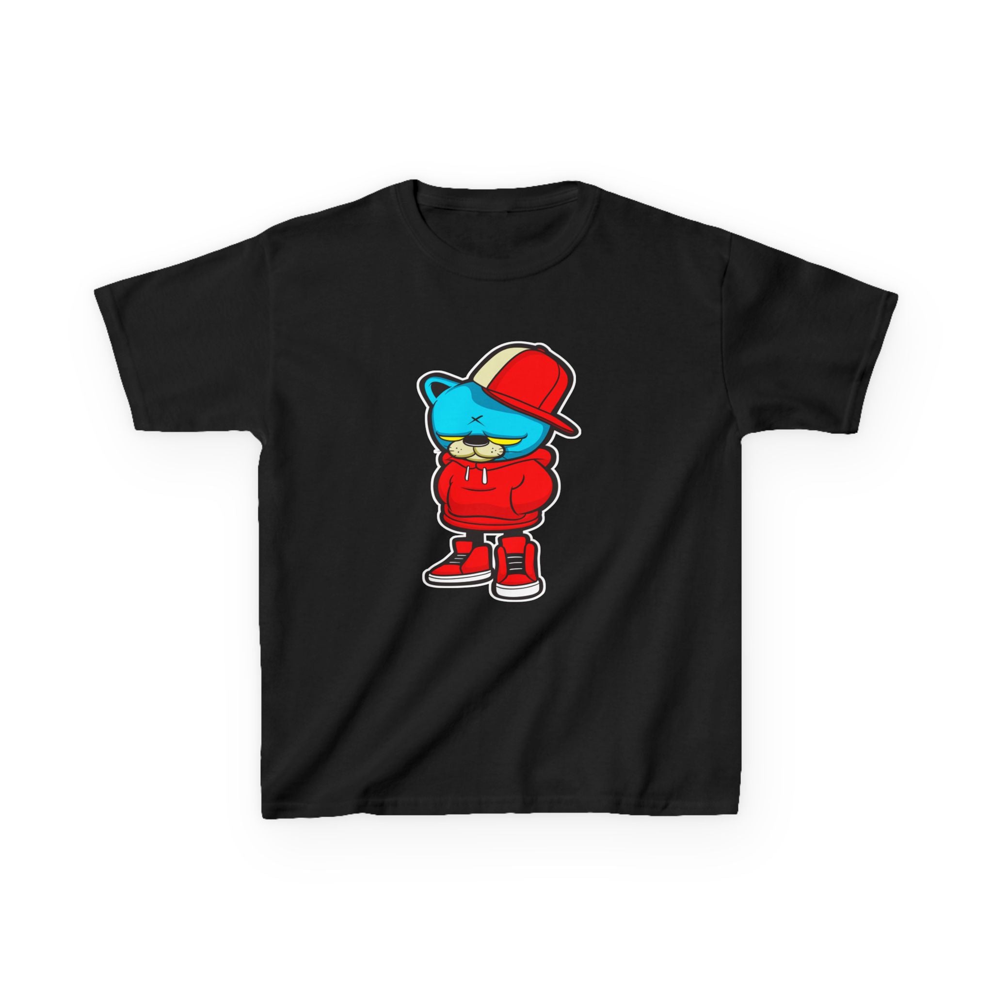 Cool Cartoon Bear Kids Tee, Trendy Youth T-Shirt, Hipster Gift, Cartoon Character Apparel, Streetwear for Kids
