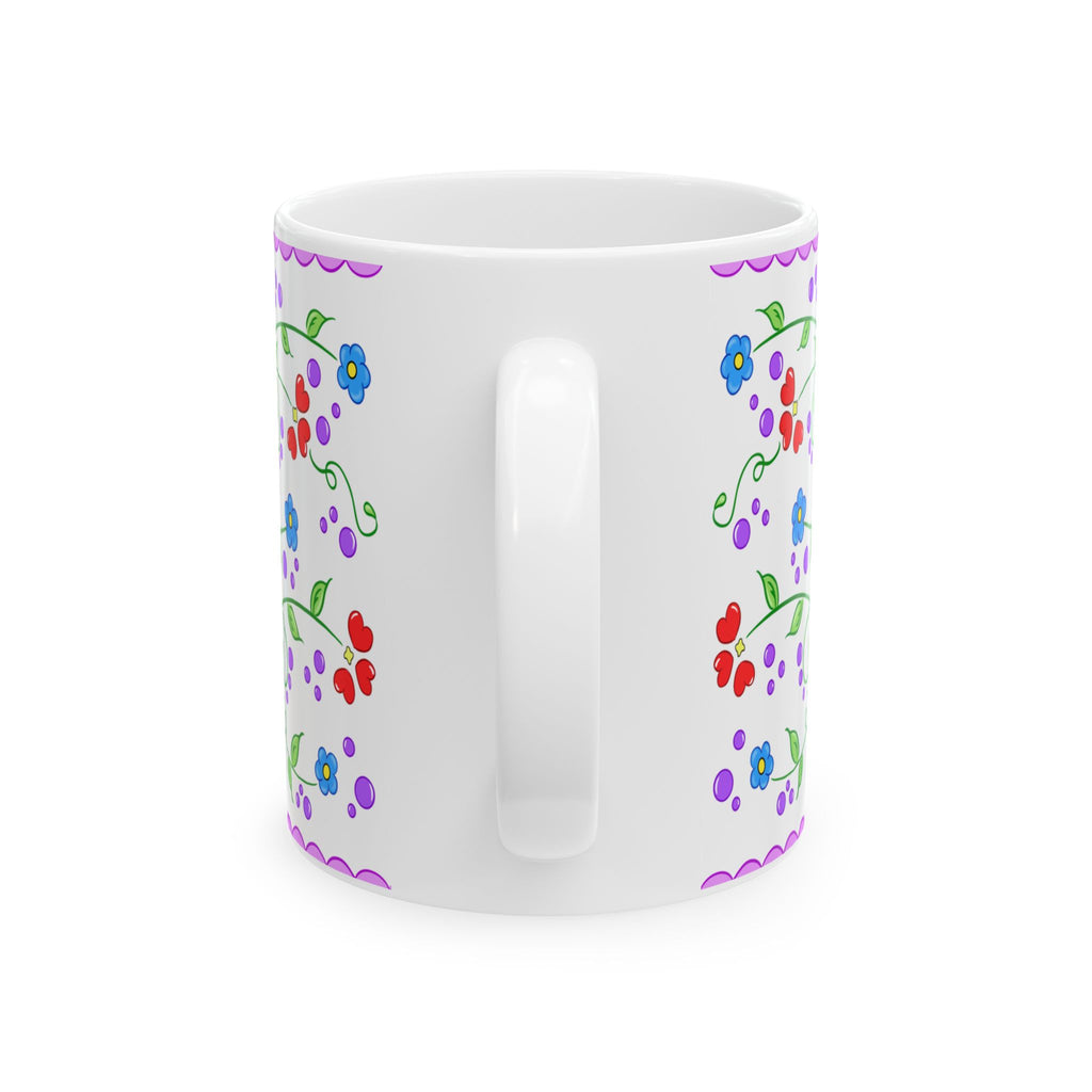Lencos Dos Namarados Vibrant Floral Heart Ceramic Mug