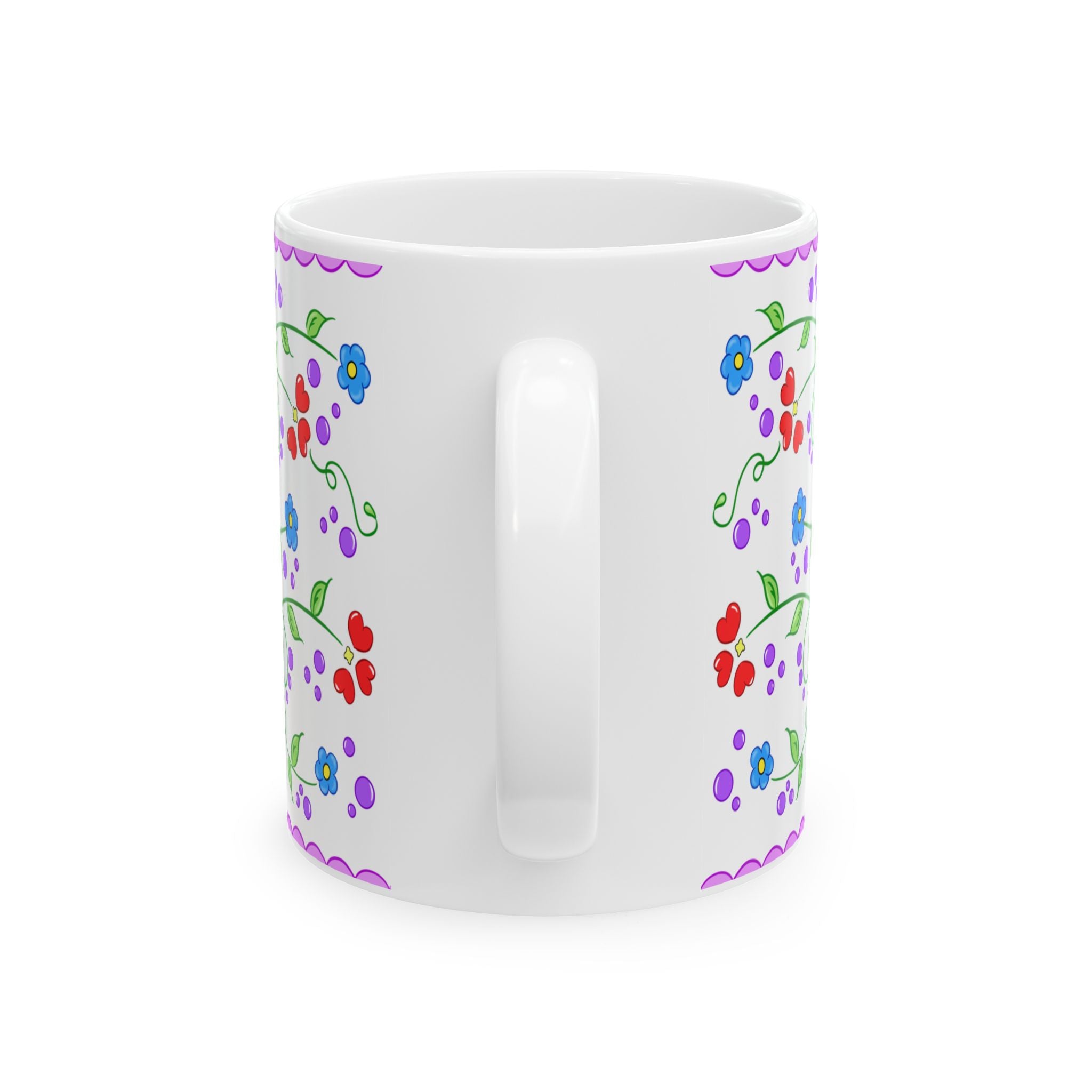 Lencos Dos Namarados Vibrant Floral Heart Ceramic Mug