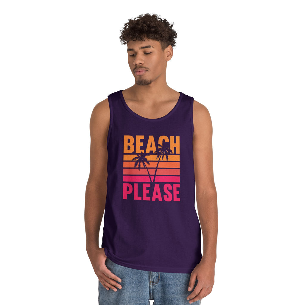 Beach Please Tank Top, Summer Apparel, Unisex Summer Wear, Vacation Style, Gift for Beach Lovers, Pool Party Outfit