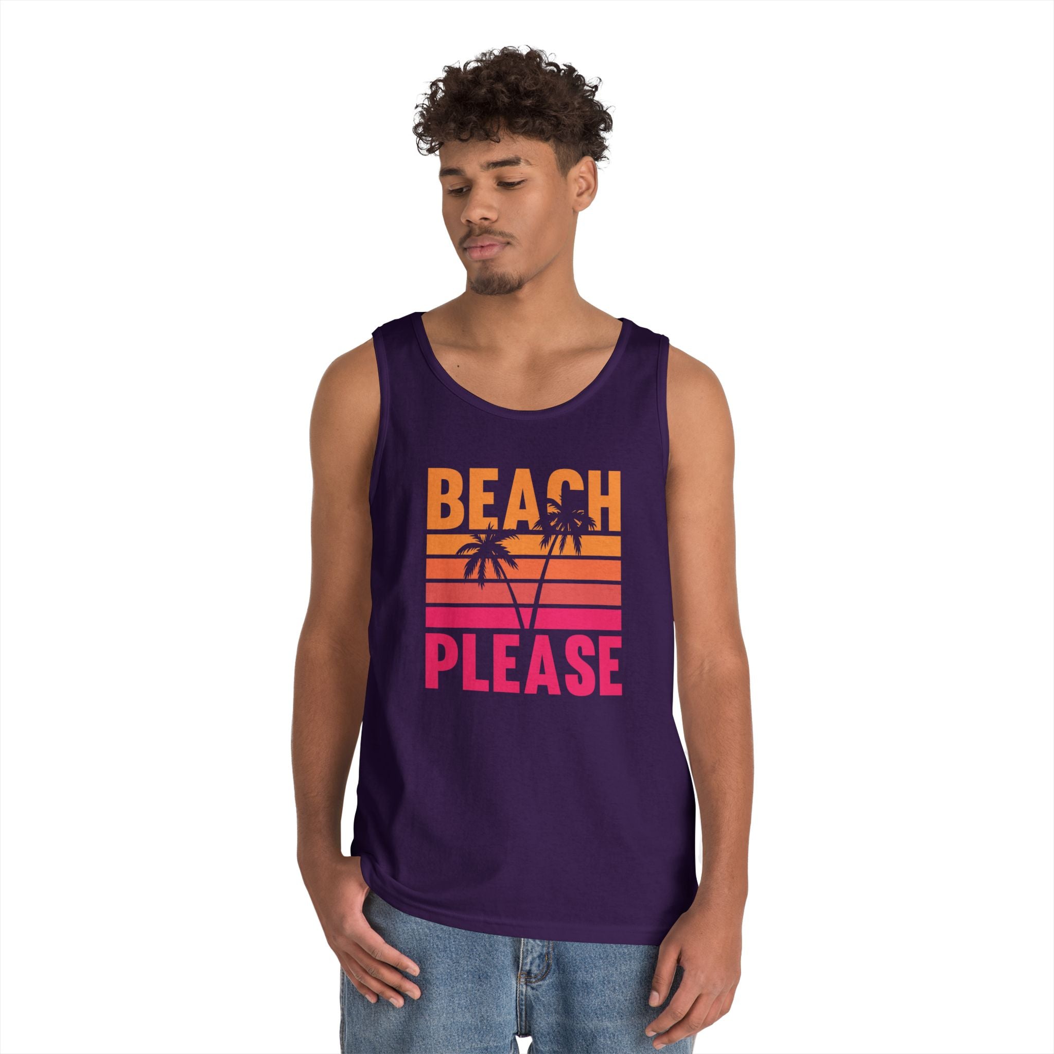 Beach Please Tank Top, Summer Apparel, Unisex Summer Wear, Vacation Style, Gift for Beach Lovers, Pool Party Outfit