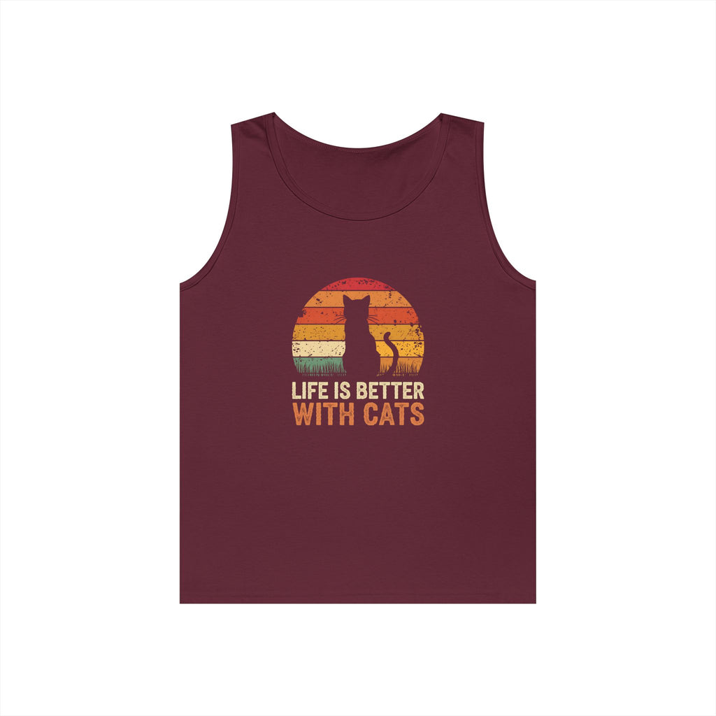 Life Is Better With Cats Tank Top, Cat Lover Gift, Unisex Cat Tank, Summer Shirt, Pet Lover Apparel, Gift for Cat Mom