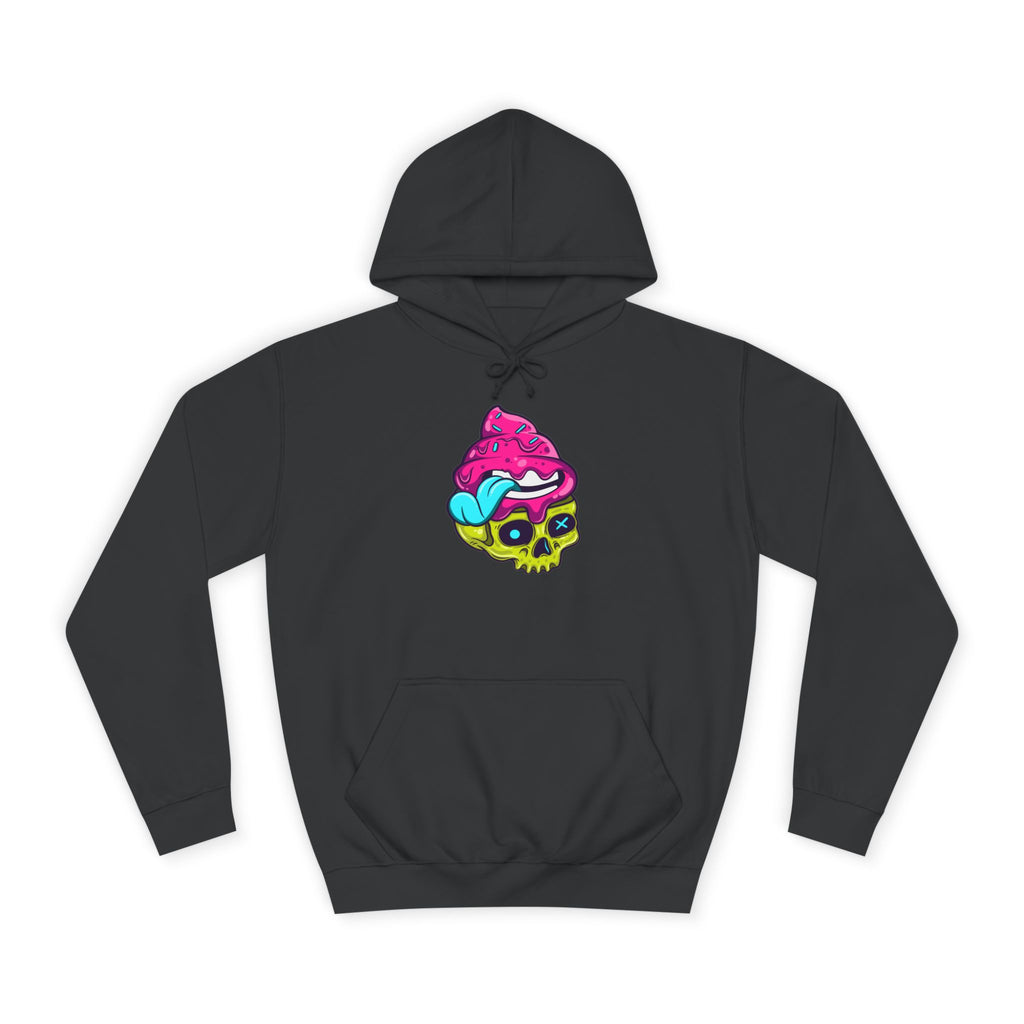 Colorful Skull Ice Cream Unisex College Hoodie, Trendy Streetwear, Casual Gift for Students, Halloween, Unique Fashion Statement