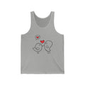 Cute Love Birds Unisex Jersey Tank, Perfect for Valentine's Day, Couples Gift, Summer Wear, Casual Chic, Bird Lover Fashion