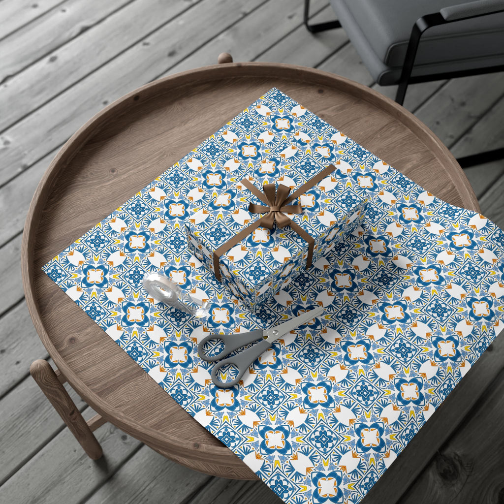 Portuguese Azulejos Gift Wrapping Paper for Special Occasions, Parties, Weddings, and Holidays