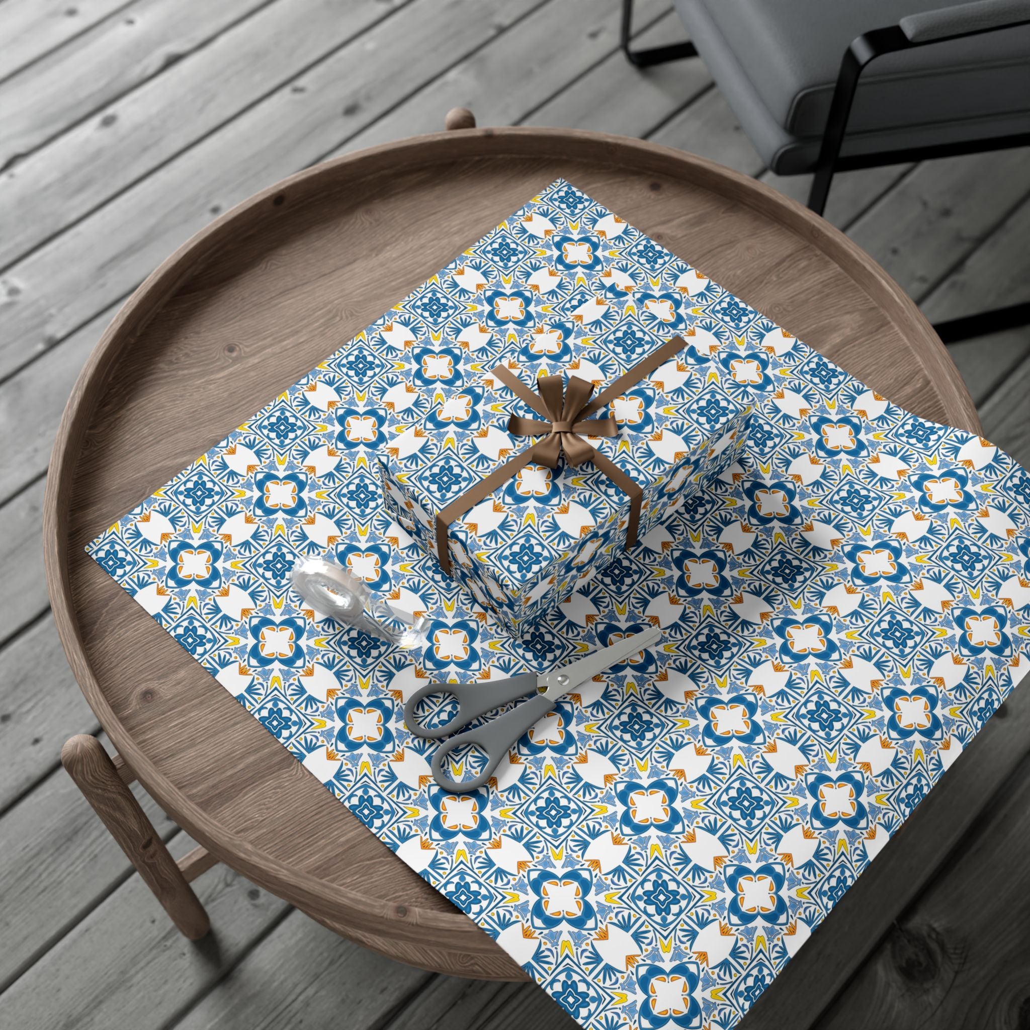 Portuguese Azulejos Gift Wrapping Paper for Special Occasions, Parties, Weddings, and Holidays