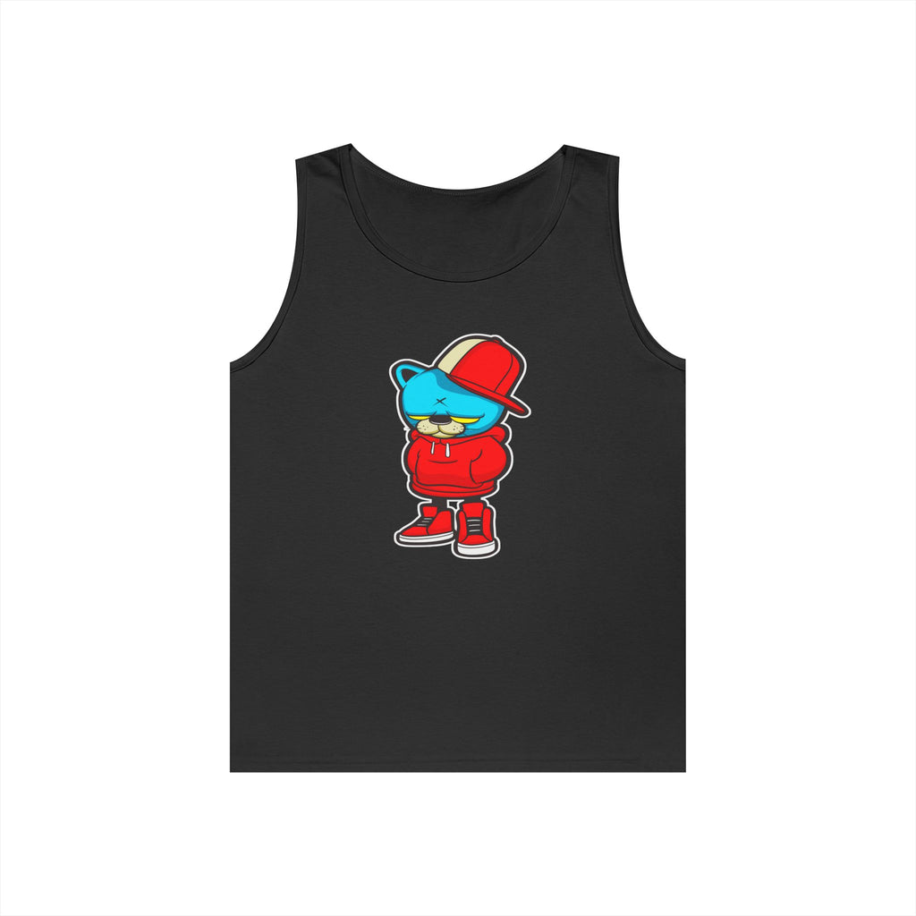 Cool Urban Bear Unisex Heavy Cotton Tank Top, Casual Streetwear, Summer Outfit, Gift for Friends, Cool Graphic Tee