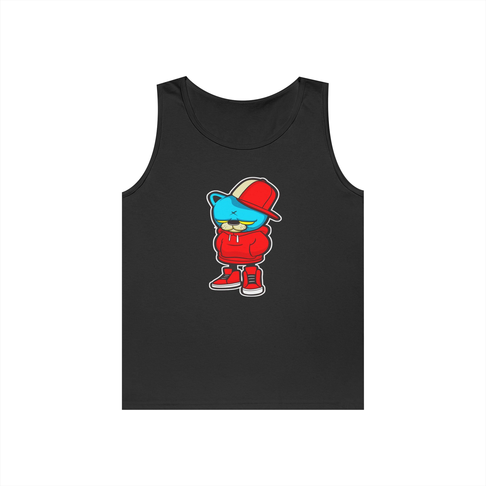 Cool Urban Bear Unisex Heavy Cotton Tank Top, Casual Streetwear, Summer Outfit, Gift for Friends, Cool Graphic Tee
