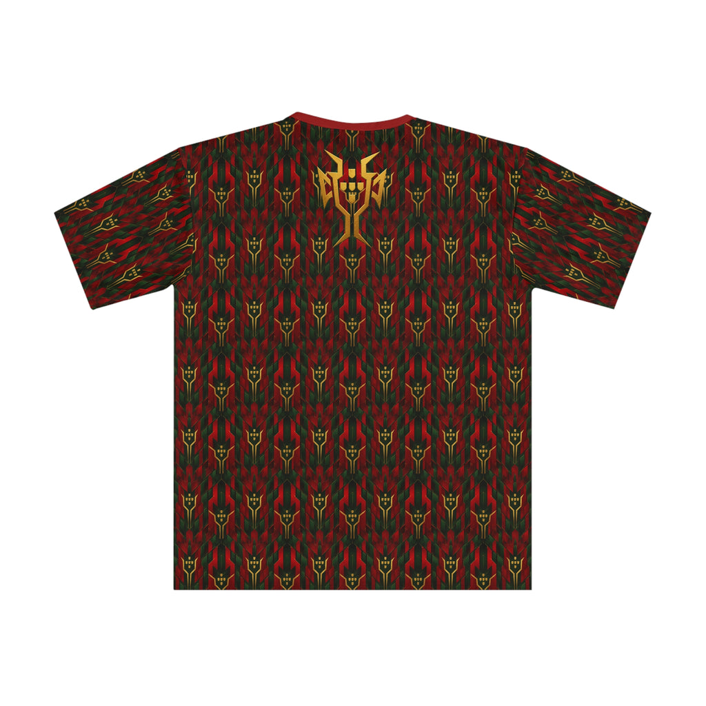 Portugal Gold Sigil All-Over Print Tee — Dark Tribal Pattern Men’s T-Shirt