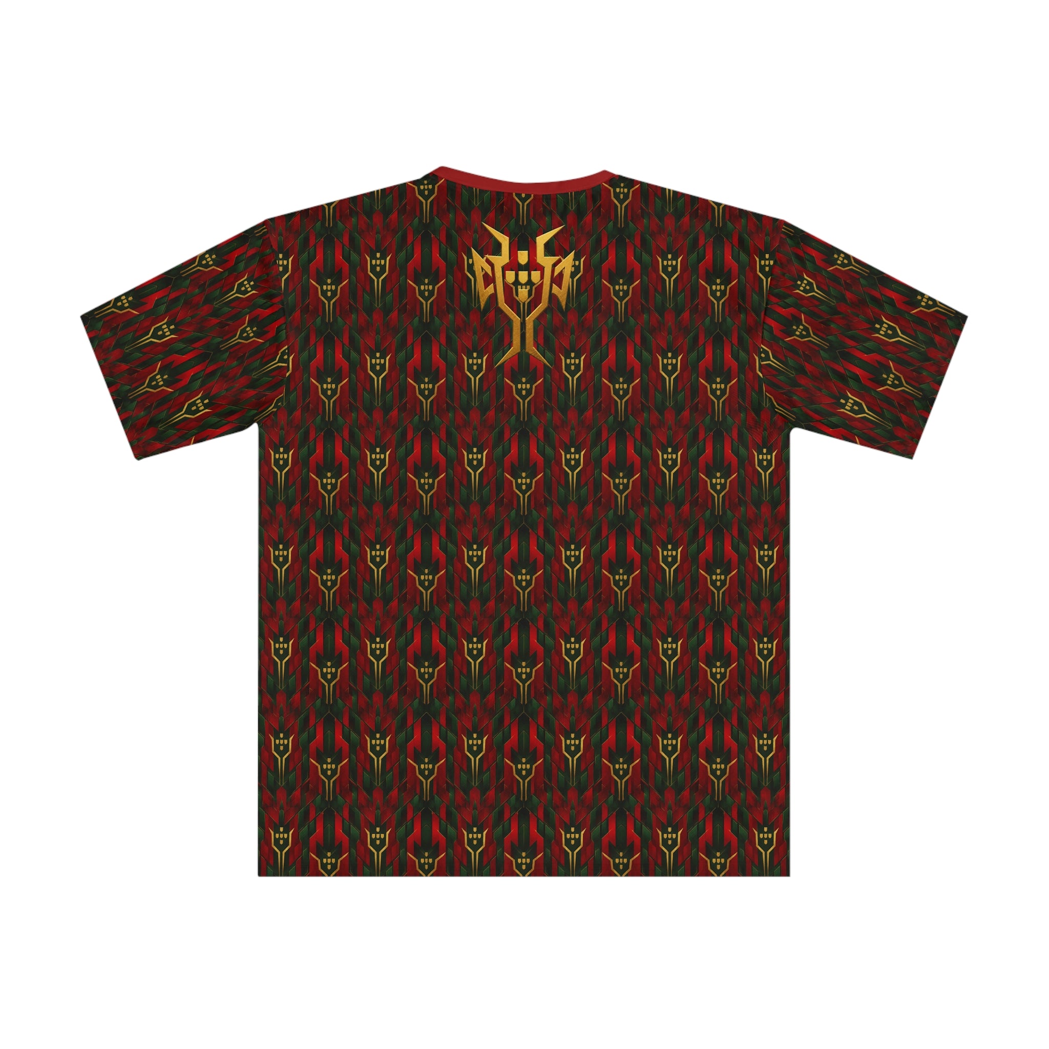 Portugal Gold Sigil All-Over Print Tee — Dark Tribal Pattern Men’s T-Shirt