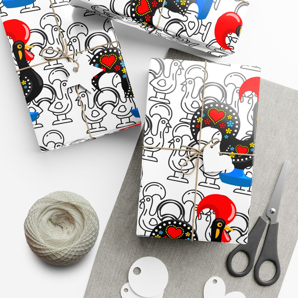 Festive Barcelos Rooster Gift Wrap Papers - Stylish and Playful Wrapping for All Occasions
