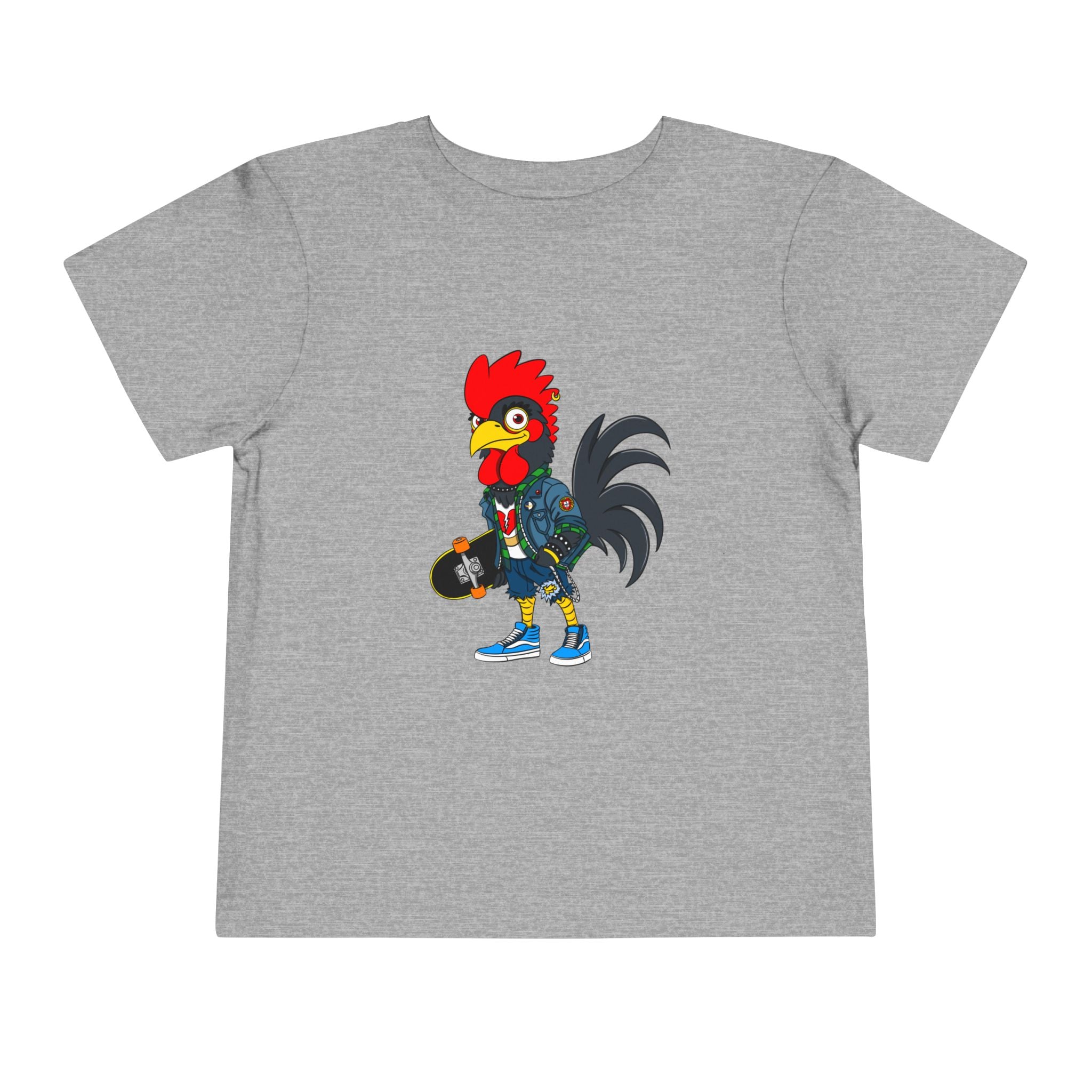 Punk Rock Rooster Toddler Tee, Fun Graphic Tee for Kids, Perfect Birthday Gift, Animal Lover Shirt, Summer Playwear