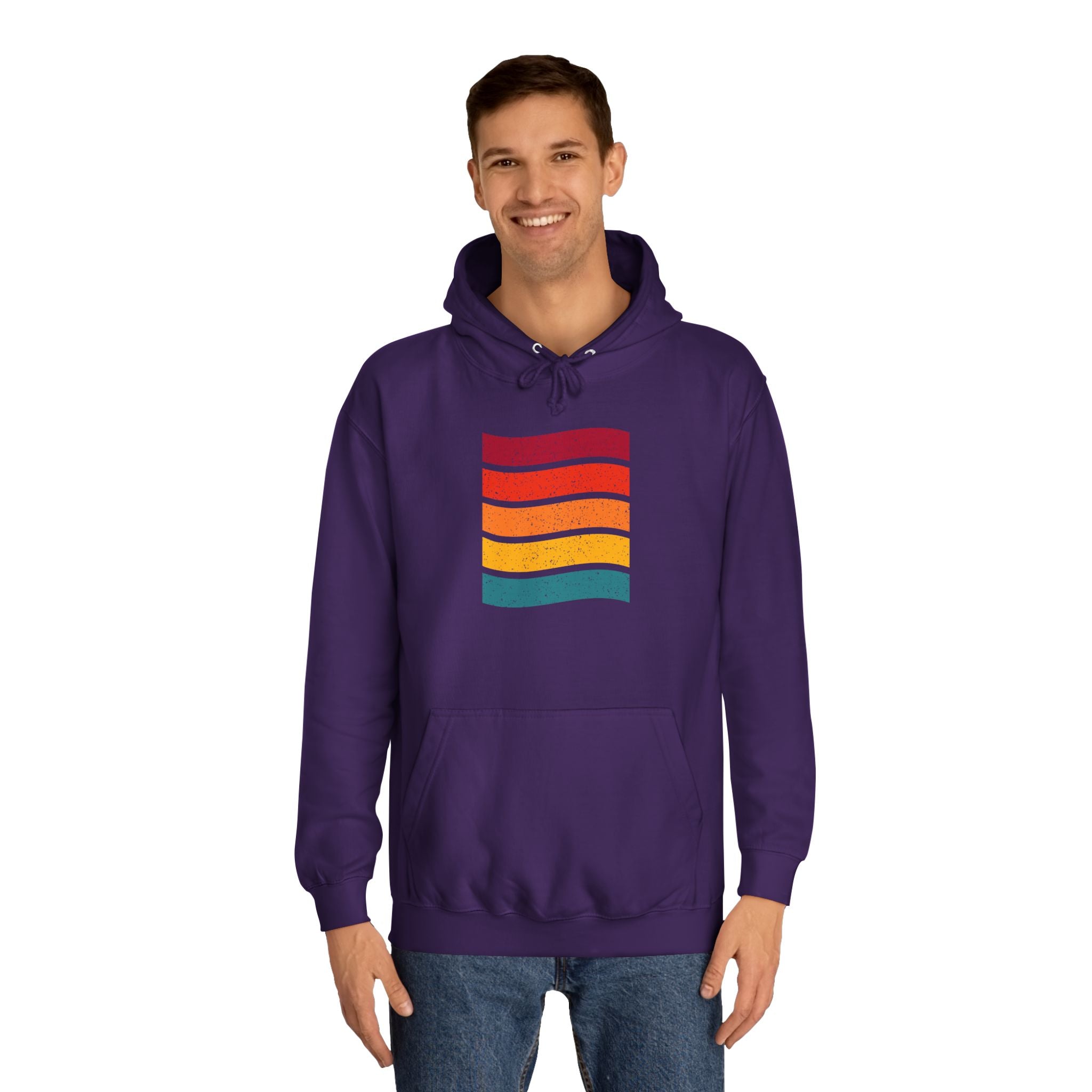 Colorful Stripe Unisex College Hoodie | Cozy Casualwear, Gifts for Students, Fall Fashion, College Events, Lounge Wear