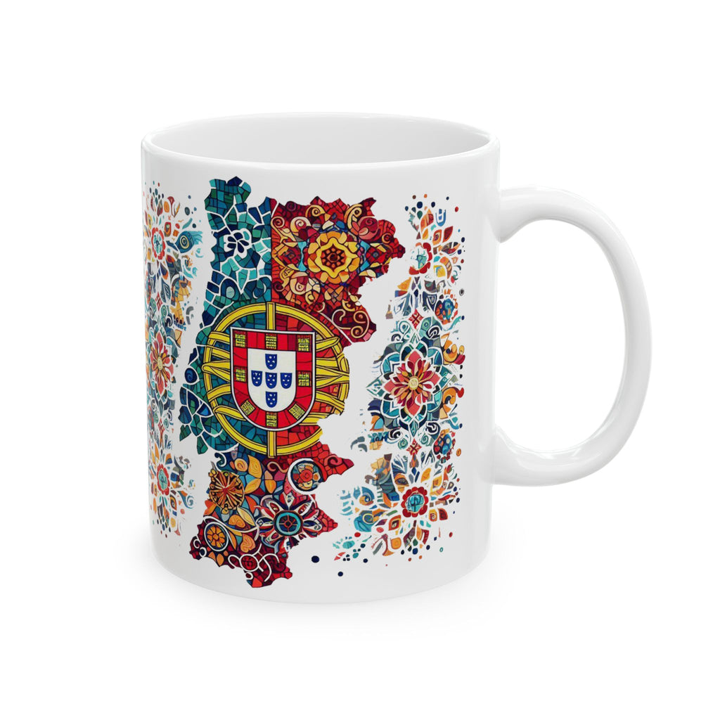 Vibrant Portugal Floral Ceramic Mug - Perfect for Tea, Coffee, and Gift Giving