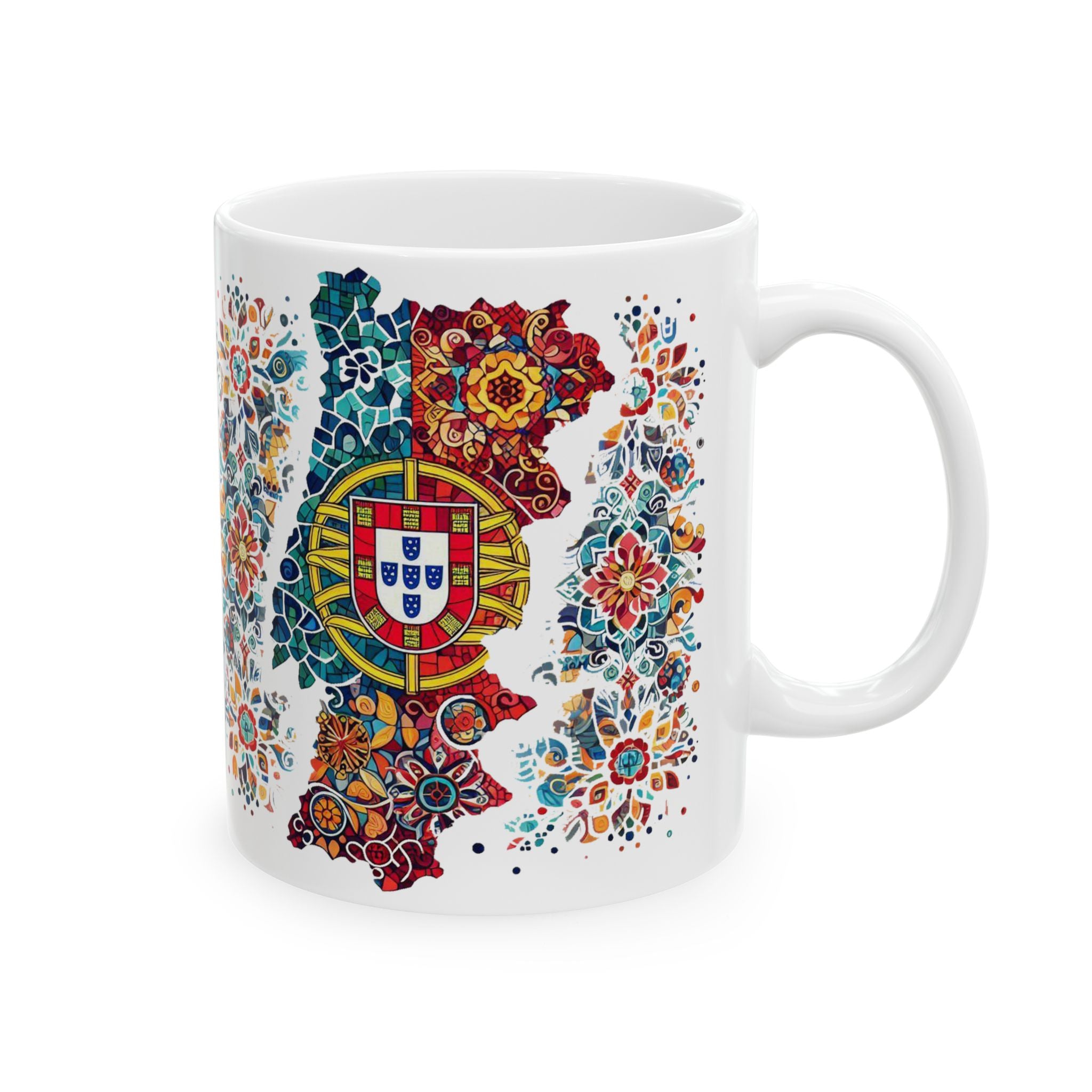 Vibrant Portugal Floral Ceramic Mug - Perfect for Tea, Coffee, and Gift Giving