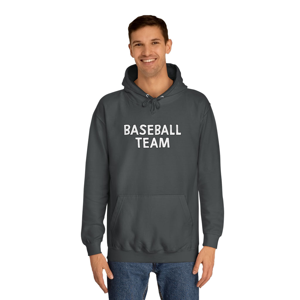 Baseball Team Unisex College Hoodie, Cozy Sportswear, College Apparel, Gift for Athletes, Team Spirit Wear, Everyday Comfort
