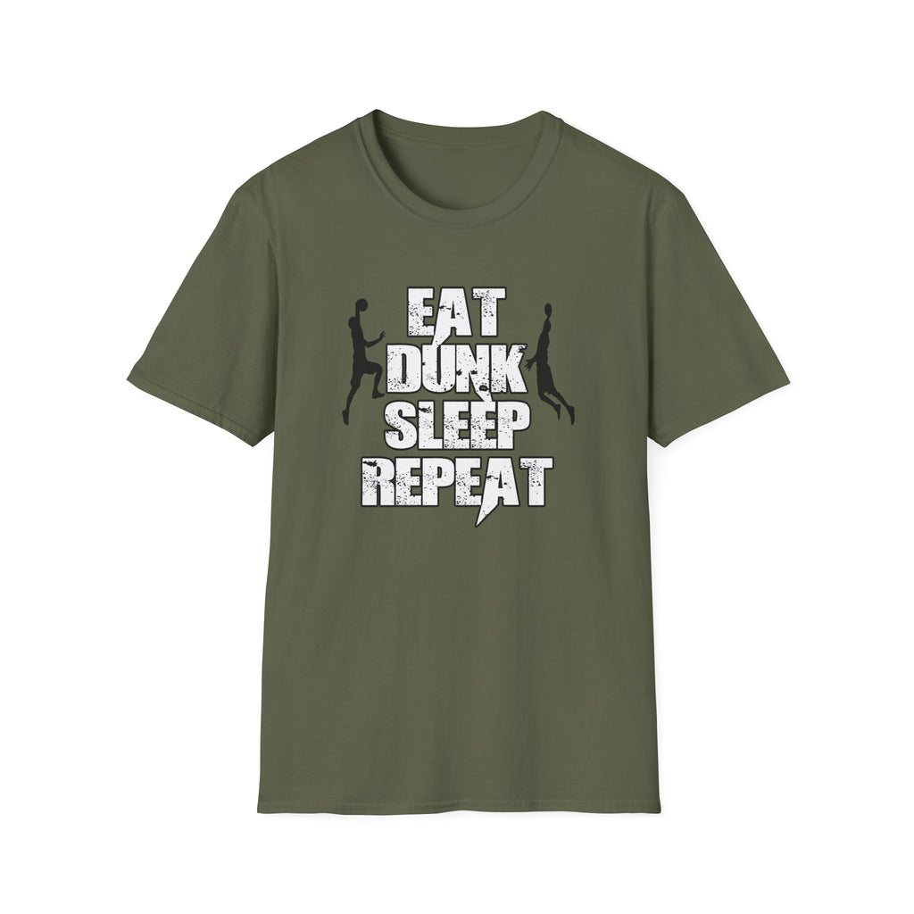 Sporty Unisex T-Shirt - "Eat Dunk Sleep Repeat" - Perfect for Basketball Lovers, Workout, Gym Wear, Casual Style, Sports Fan