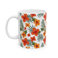 Tropical Floral Ceramic Mug, Perfect for Home or Office, Gift for Plant Lovers, Coffee Lover, Mother's Day, Summer Vibes