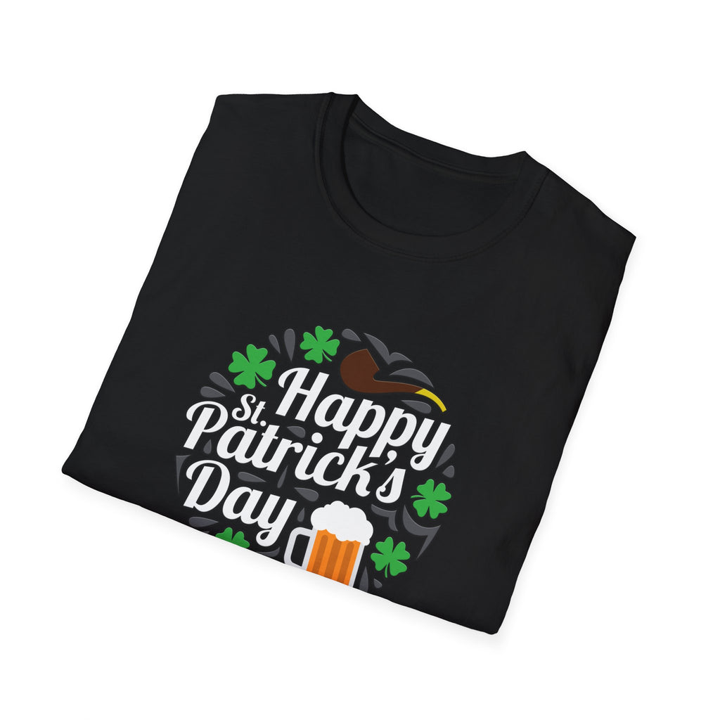 Happy St Patricks Day Unisex Softstyle T-Shirt, Irish Pride Shirt, Shamrock Tee, Beer Lover Gift, Festive Green Top