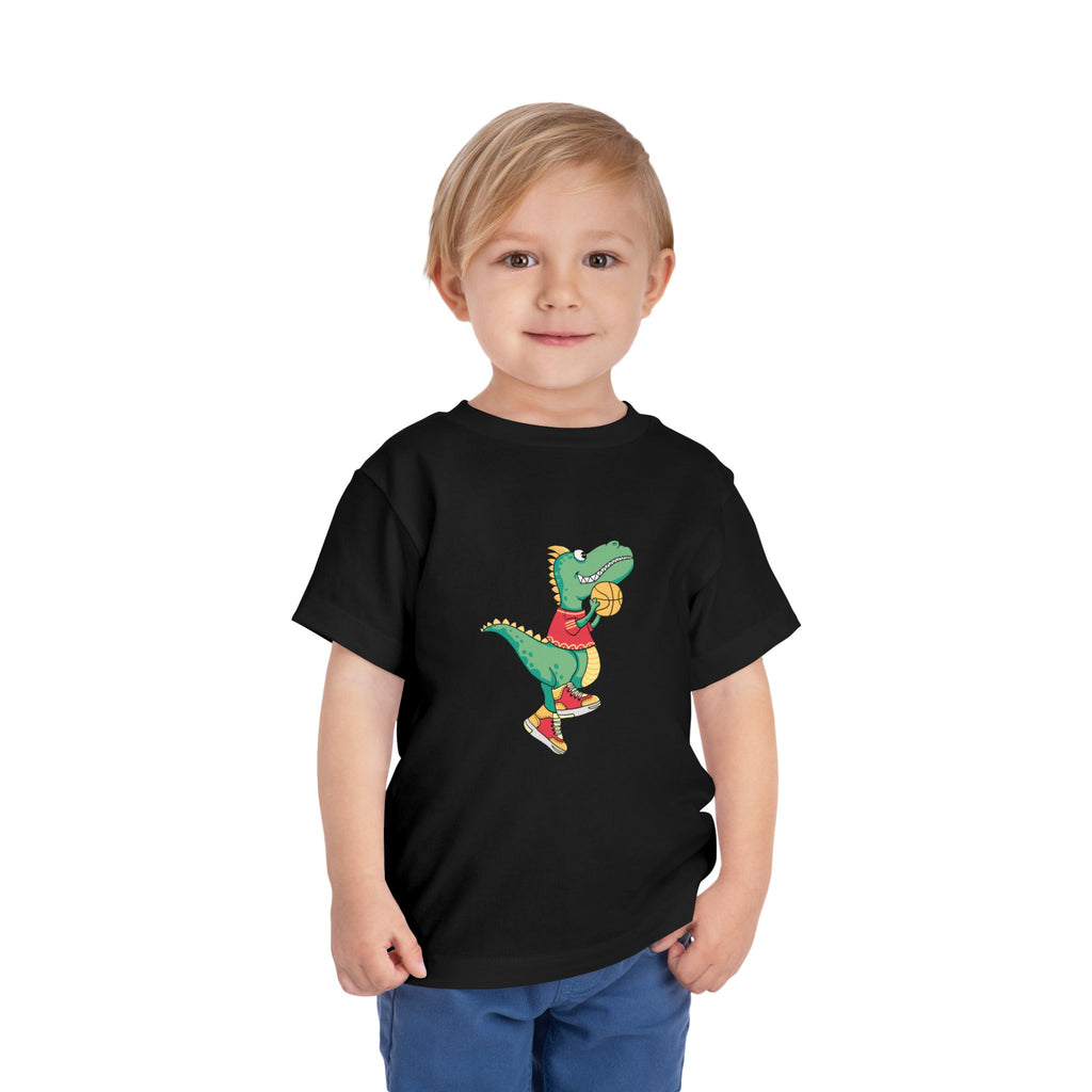 Dino Basketball Toddler Tee, Cute Dino Shirt, Kids Sports T-Shirt, Birthday Gift for Boys and Girls, Toddler Apparel, Playful Style