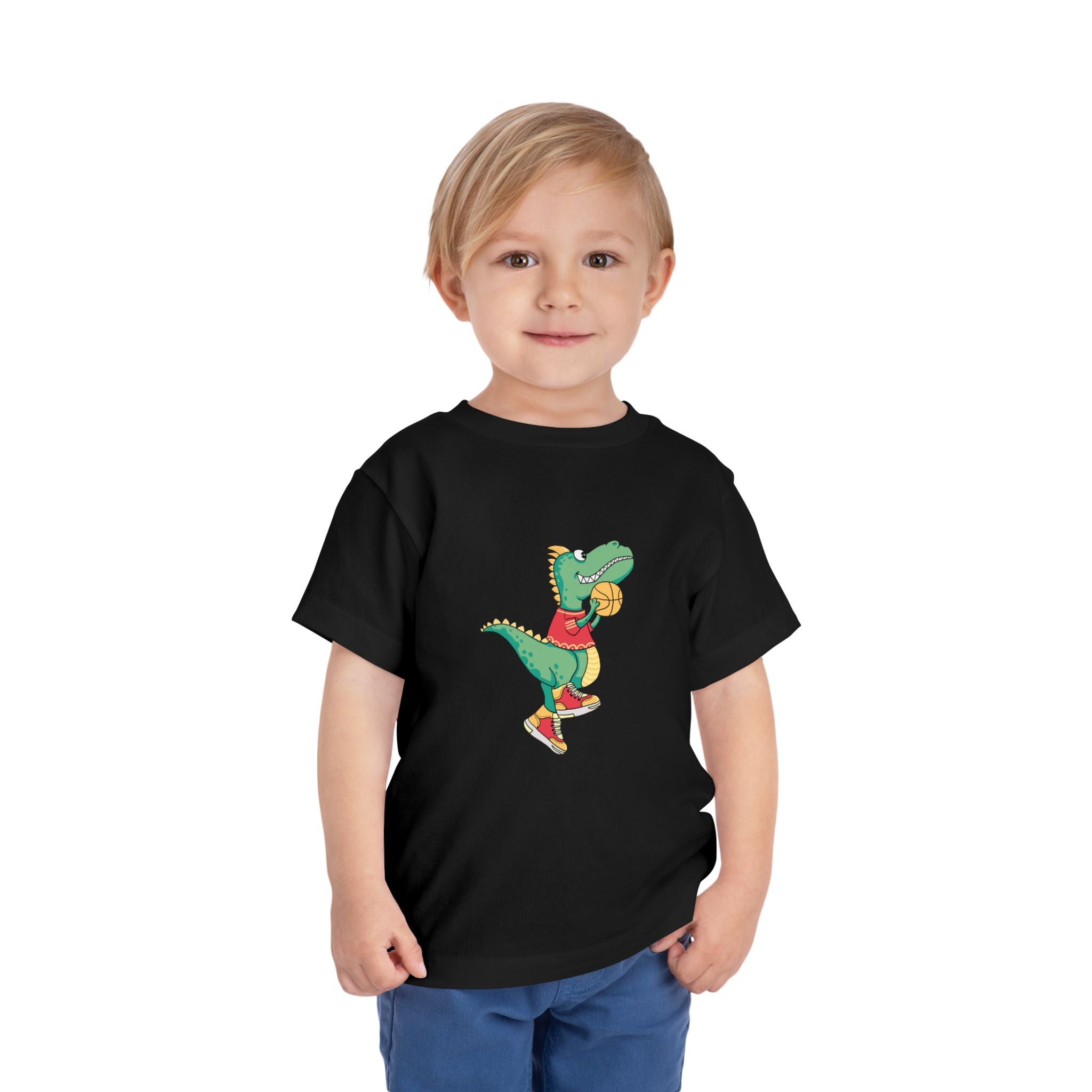 Dino Basketball Toddler Tee, Cute Dino Shirt, Kids Sports T-Shirt, Birthday Gift for Boys and Girls, Toddler Apparel, Playful Style