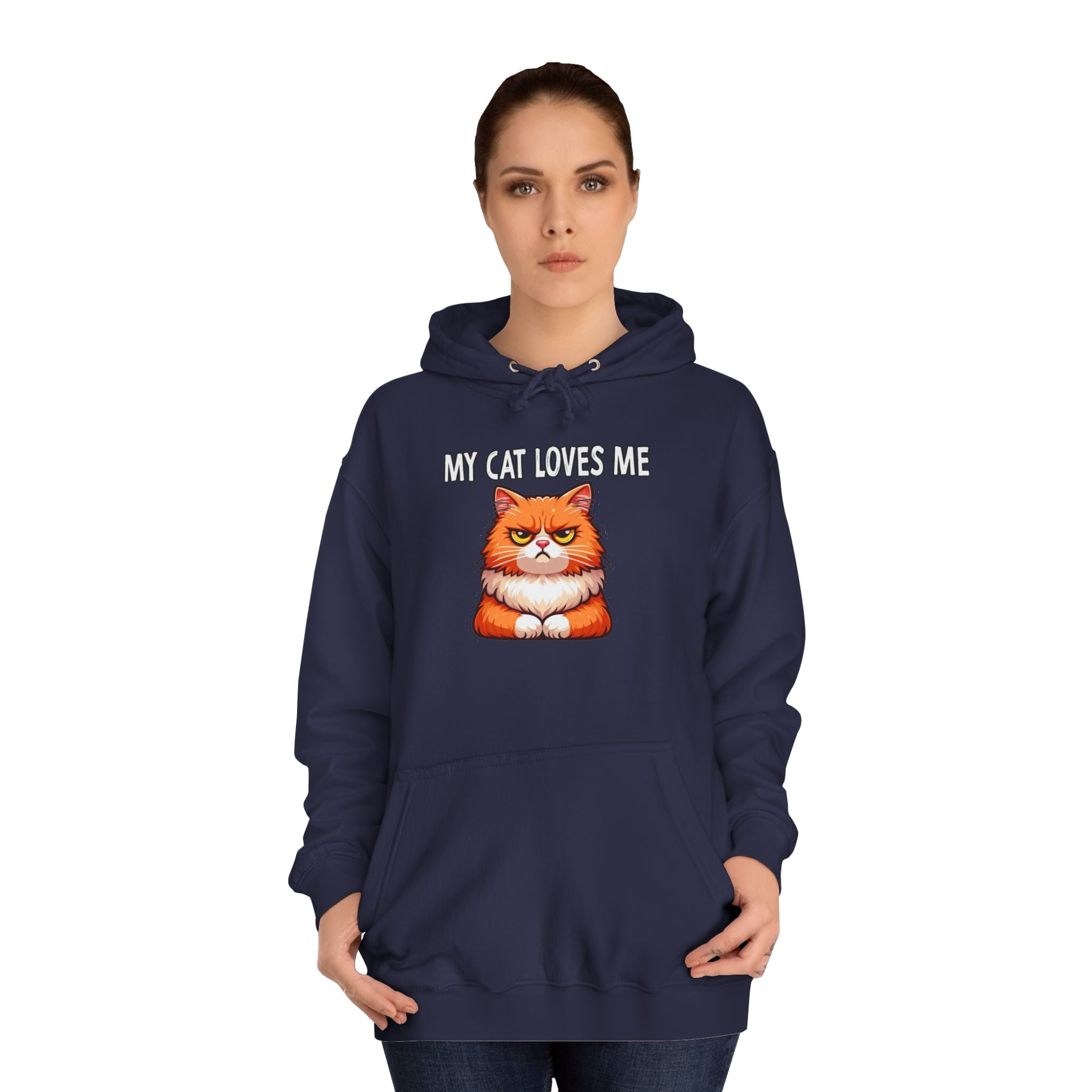 Funny Cat Hoodie, Cozy Pet Lover Sweater, My Cat Loves Me Hoodie, Gift for Cat Owners, Unisex Animal Sweatshirt