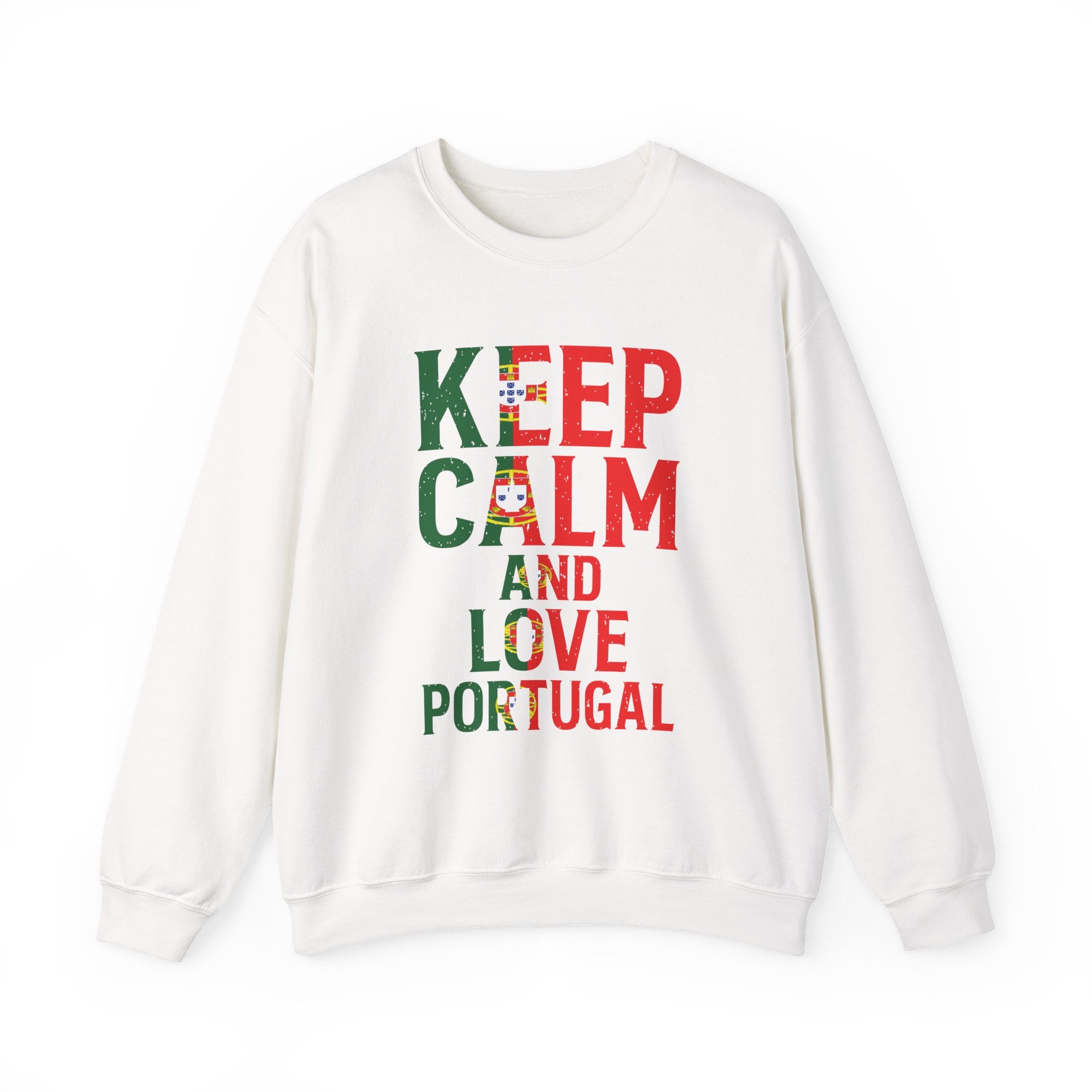 Keep Calm and Love Portugal Sweatshirt, Cozy Crewneck for Portugal Lovers, Great for Travel, Holidays, Birthdays, Gift