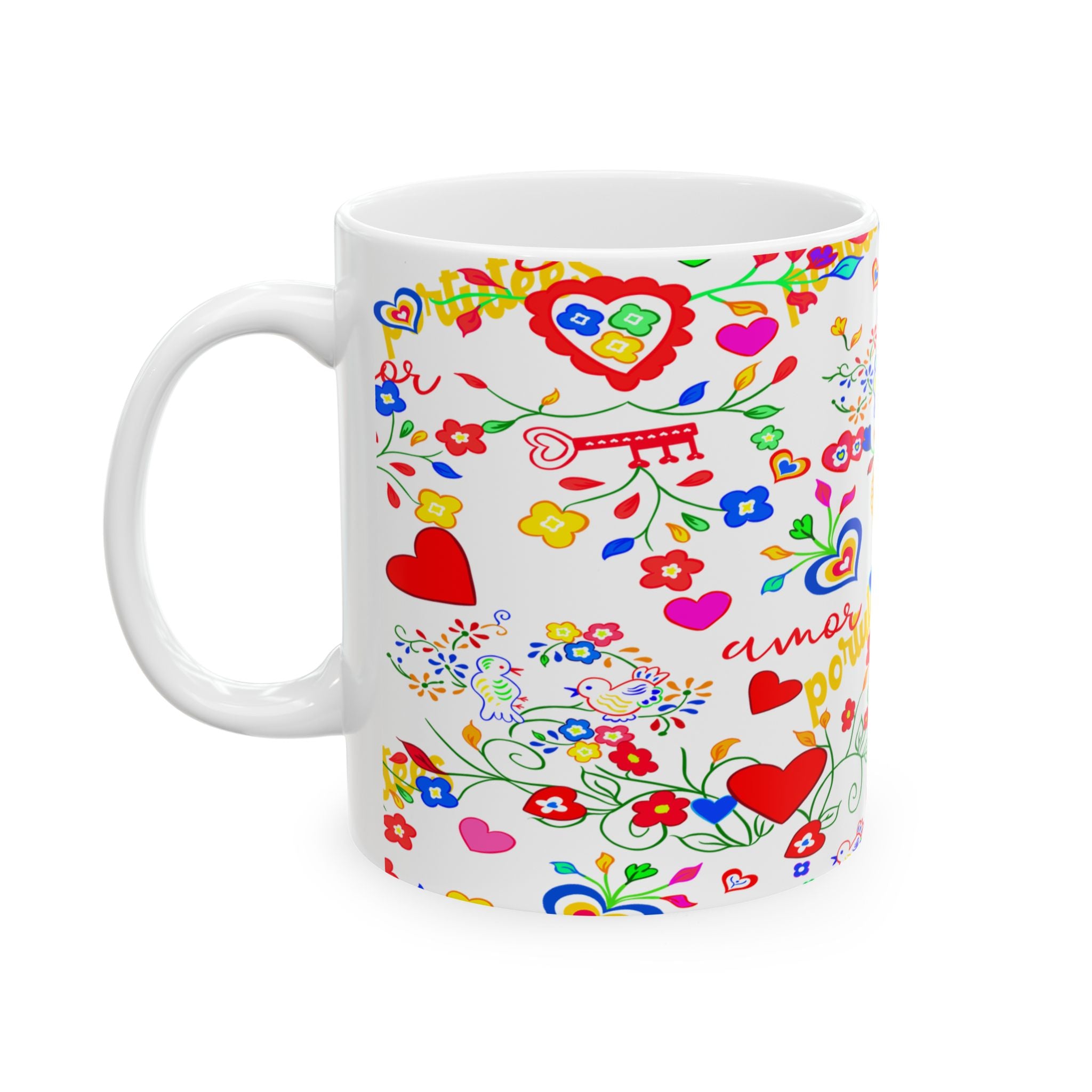 Colorful Lenços dos Namorados Ceramic Mug - Perfect for Friends and Family Gifts