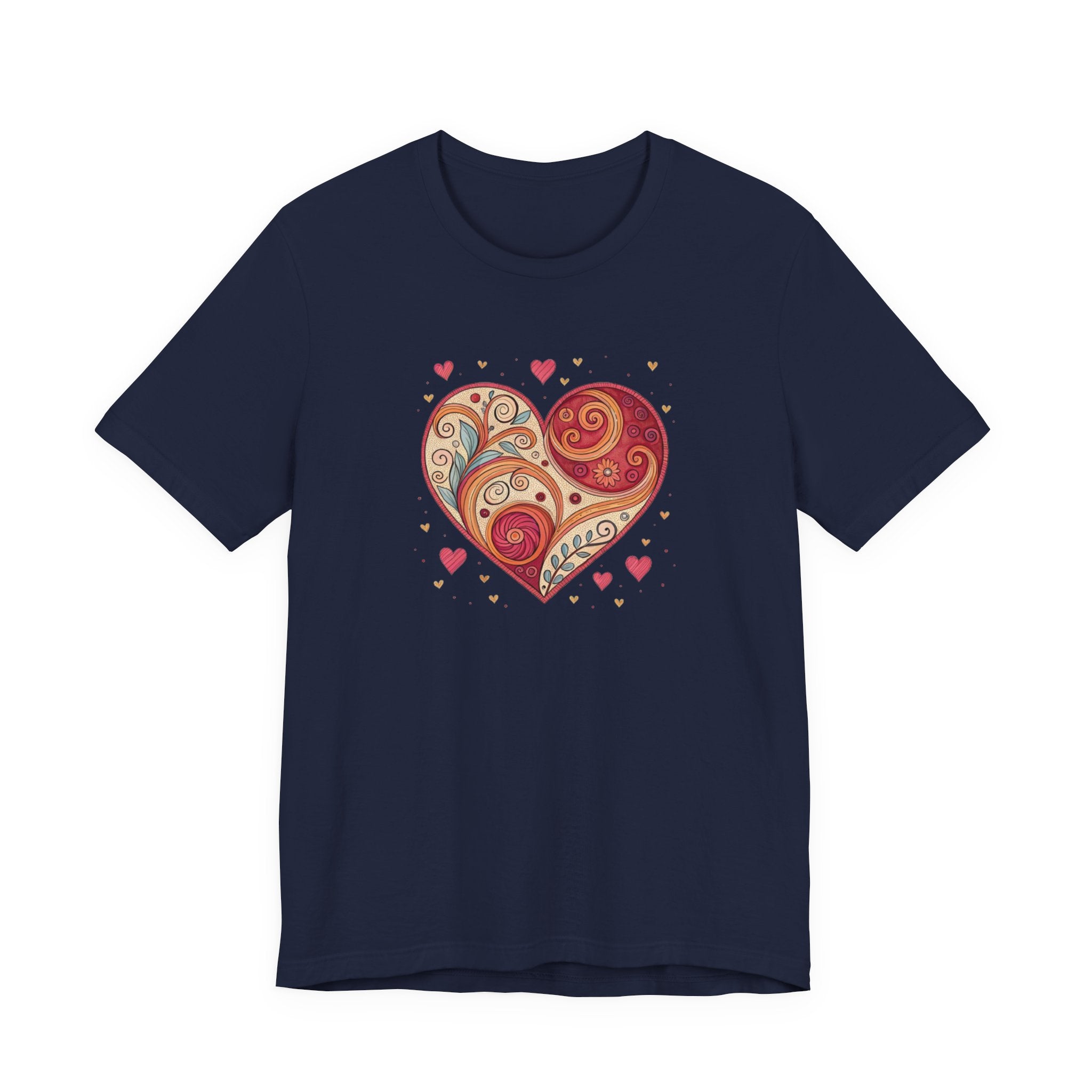 Heart Paisley T-Shirt — Boho Floral Love Tee for Valentine’s Day