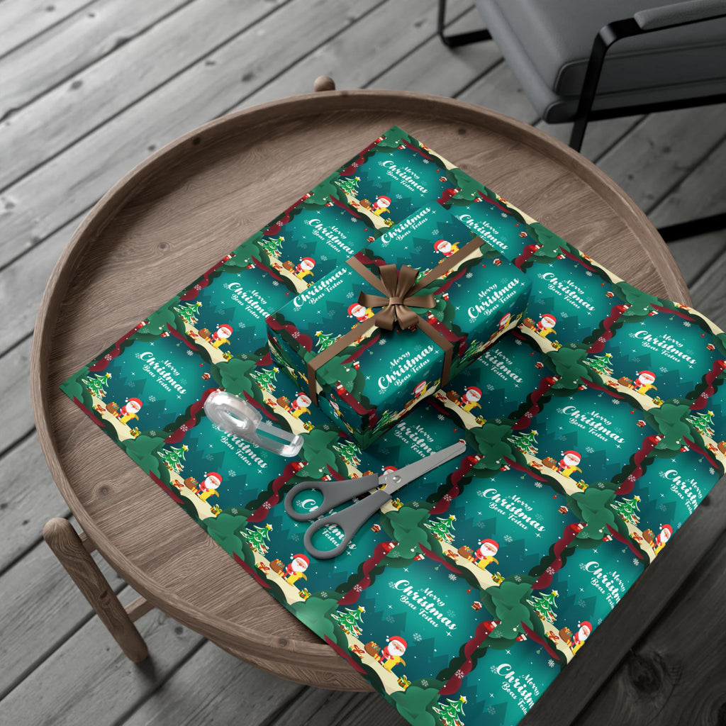 Boas Festas Merry Christmas Gift Wrap Papers, Holiday Wrapping Paper, Eco-Friendly Packaging, Merry Christmas Decor, Gift Presentation
