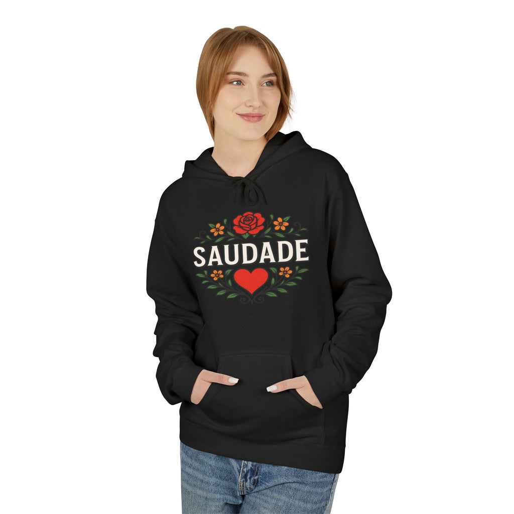 Saudade Floral Heart Hoodie – Portuguese Nostalgia Sweatshirt