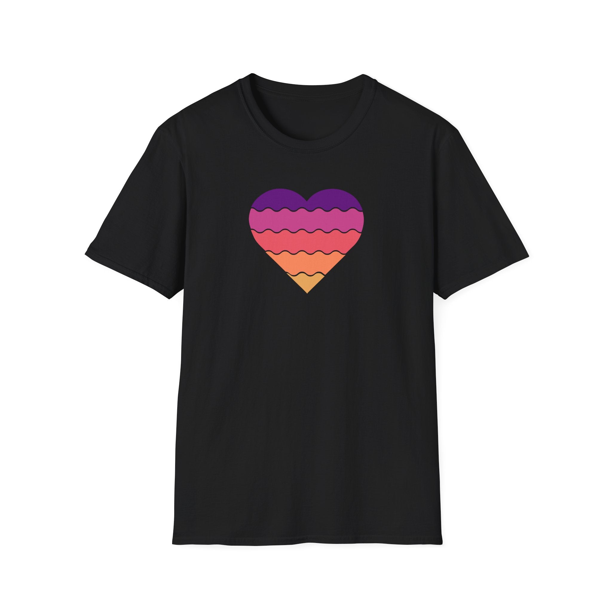 Gradient Heart Unisex Softstyle T-Shirt - Perfect for Summer, Casual Wear, Gift for Friends, Valentine's Day, Beach Days, Love