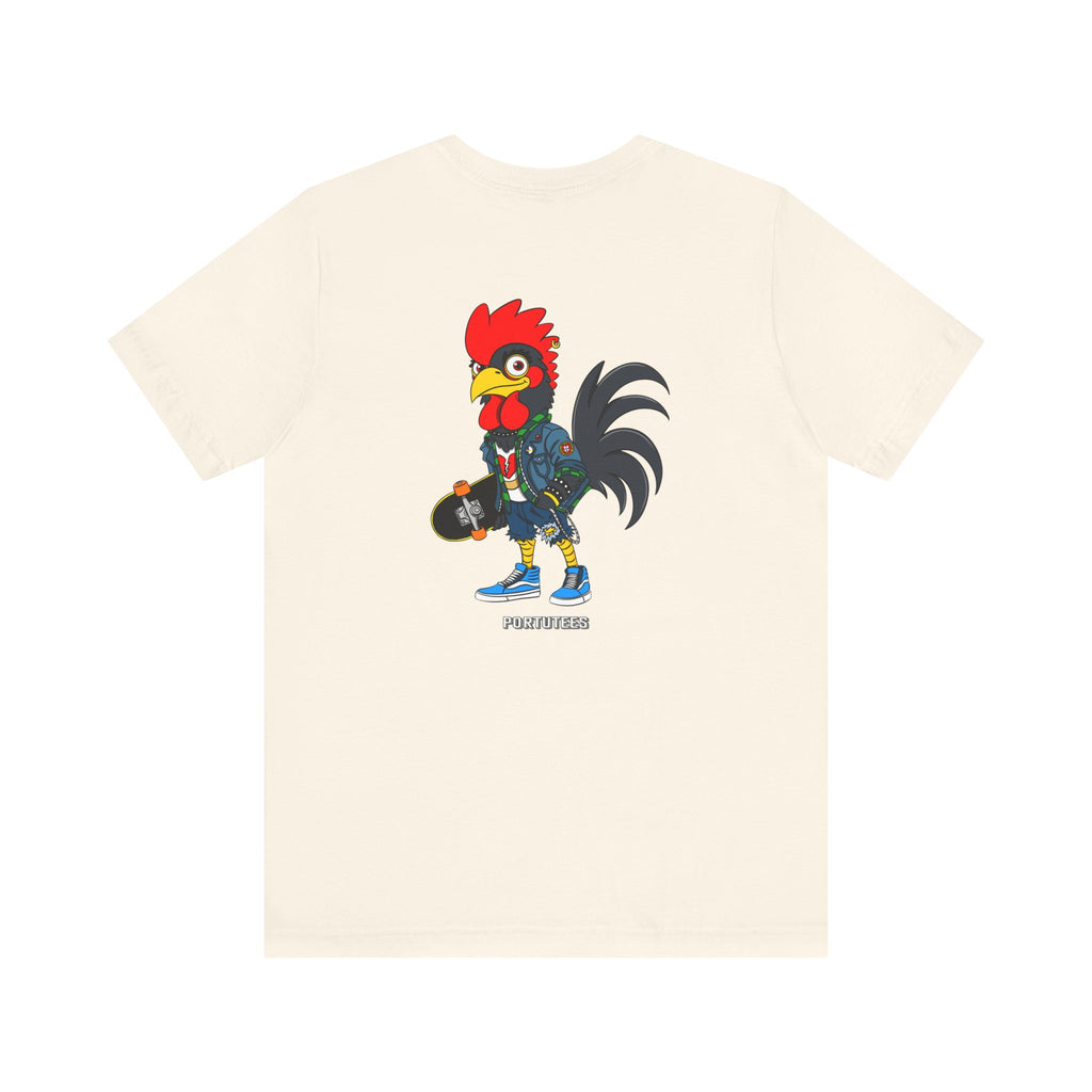 Punk Rock Rooster Graphic Tee, Fun Unisex T-Shirt for Animal Lovers, Casual Wear, Gift for Friends, Street Style Apparel, Unique Gift