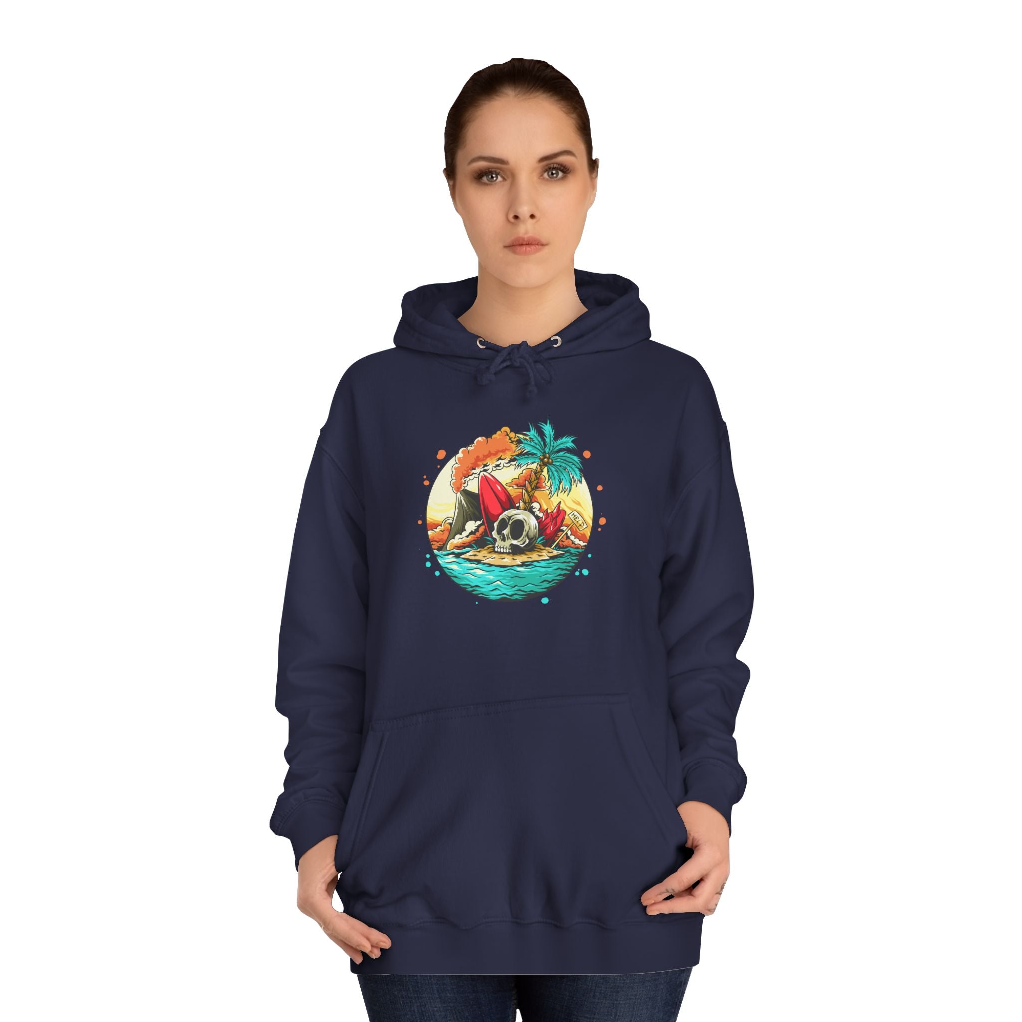 Tropical Paradise Unisex College Hoodie, Beach Vibes Sweatshirt, Summer Gift, Vacation Apparel, Cozy Hooded Pullover, Casual Wear