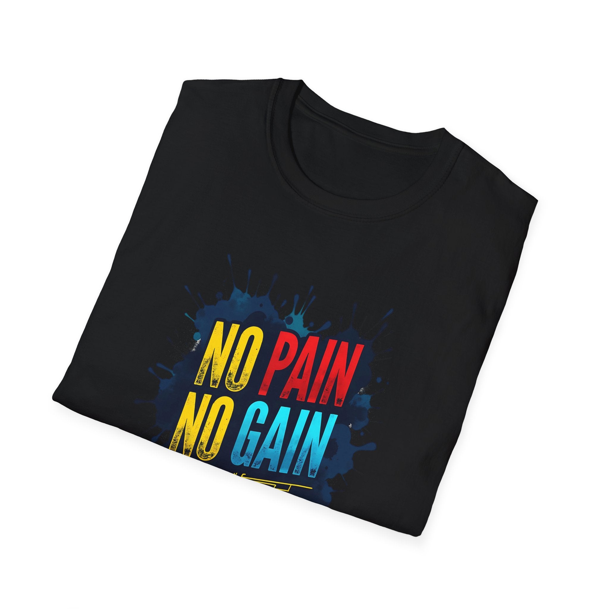 Motivational Fitness T-Shirt - "No Pain No Gain - Shut Up and Train" Gym Apparel, Workout Gift, Exercise Top, Sportswear