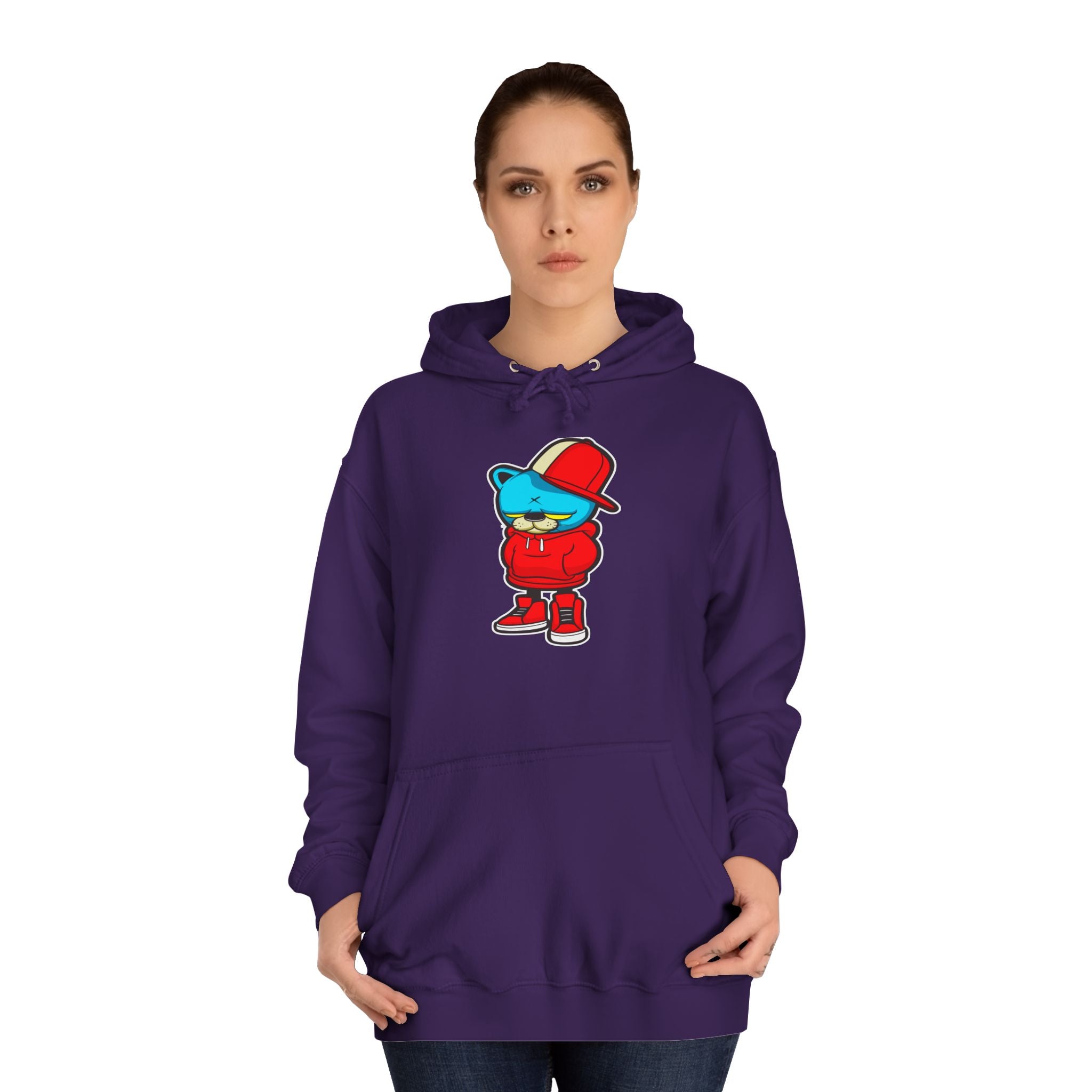 Trendy Cartoon Cat Hoodie | Unisex Streetwear, College Apparel, Graphic Hooded Sweatshirt, Cute Gift for Him or Her