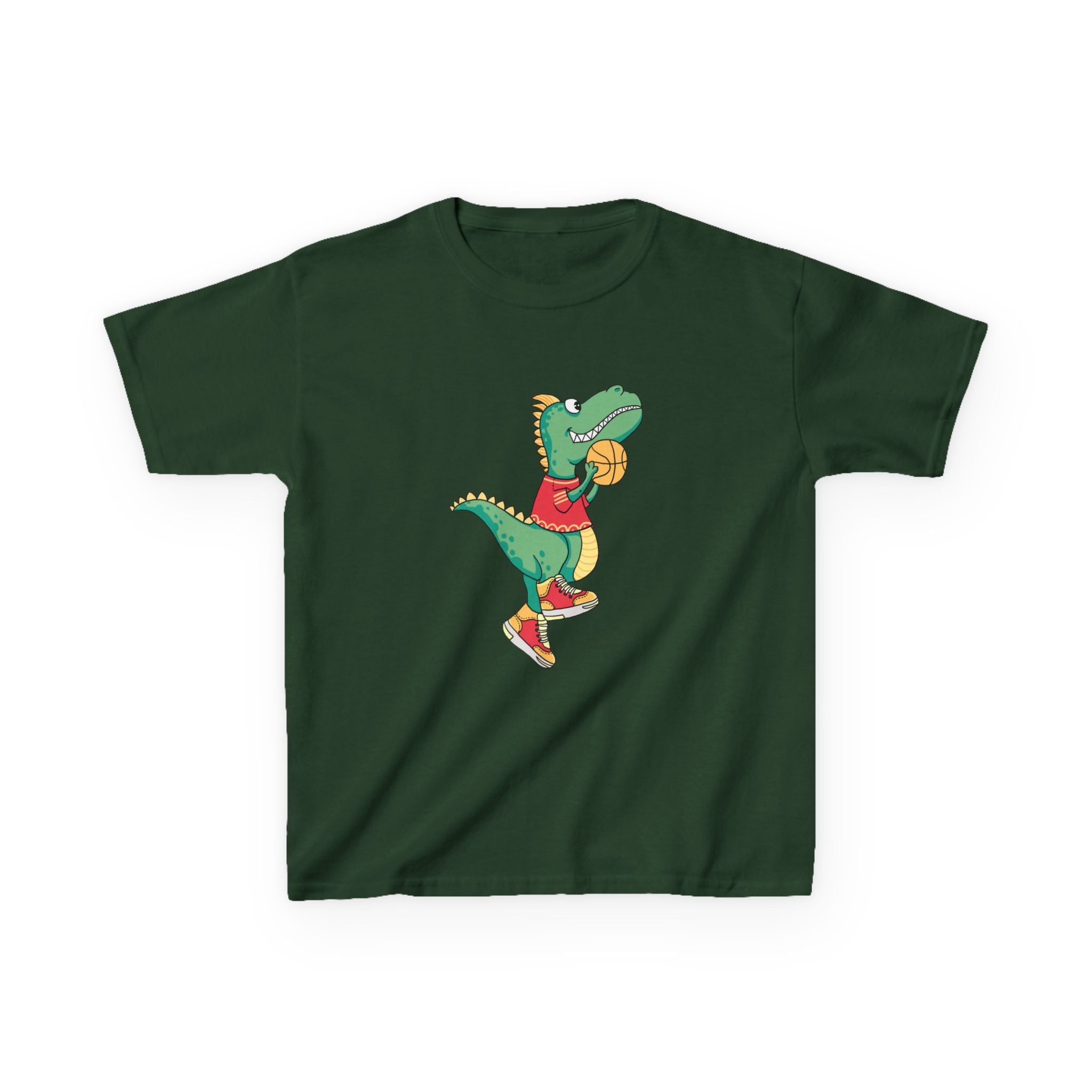 Dinosaur Basketball Kids Tee Fun Graphic Tee for Boys & Girls, Perfect for Birthdays, Playdates, Sports Events, Summer