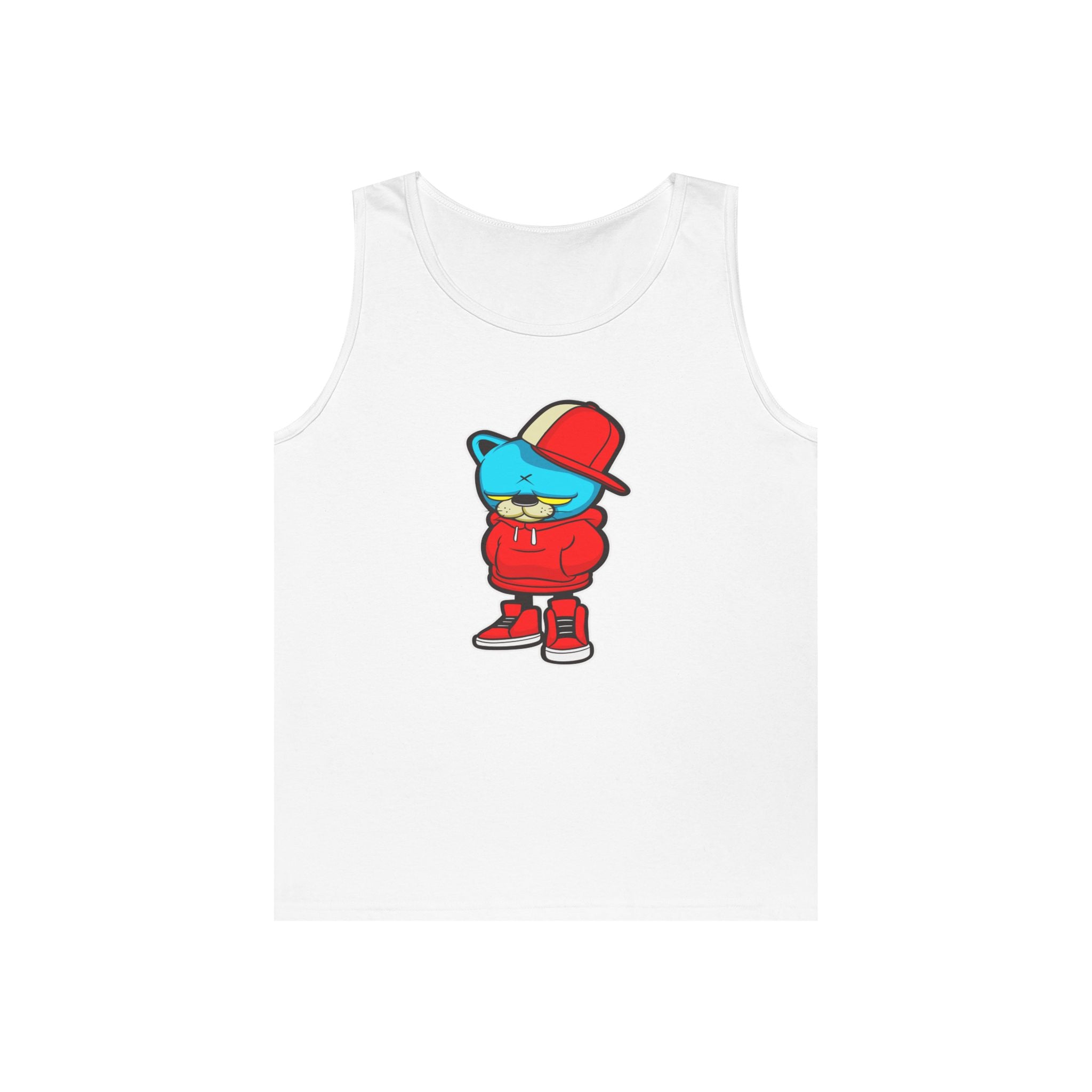 Cool Urban Bear Unisex Heavy Cotton Tank Top, Casual Streetwear, Summer Outfit, Gift for Friends, Cool Graphic Tee