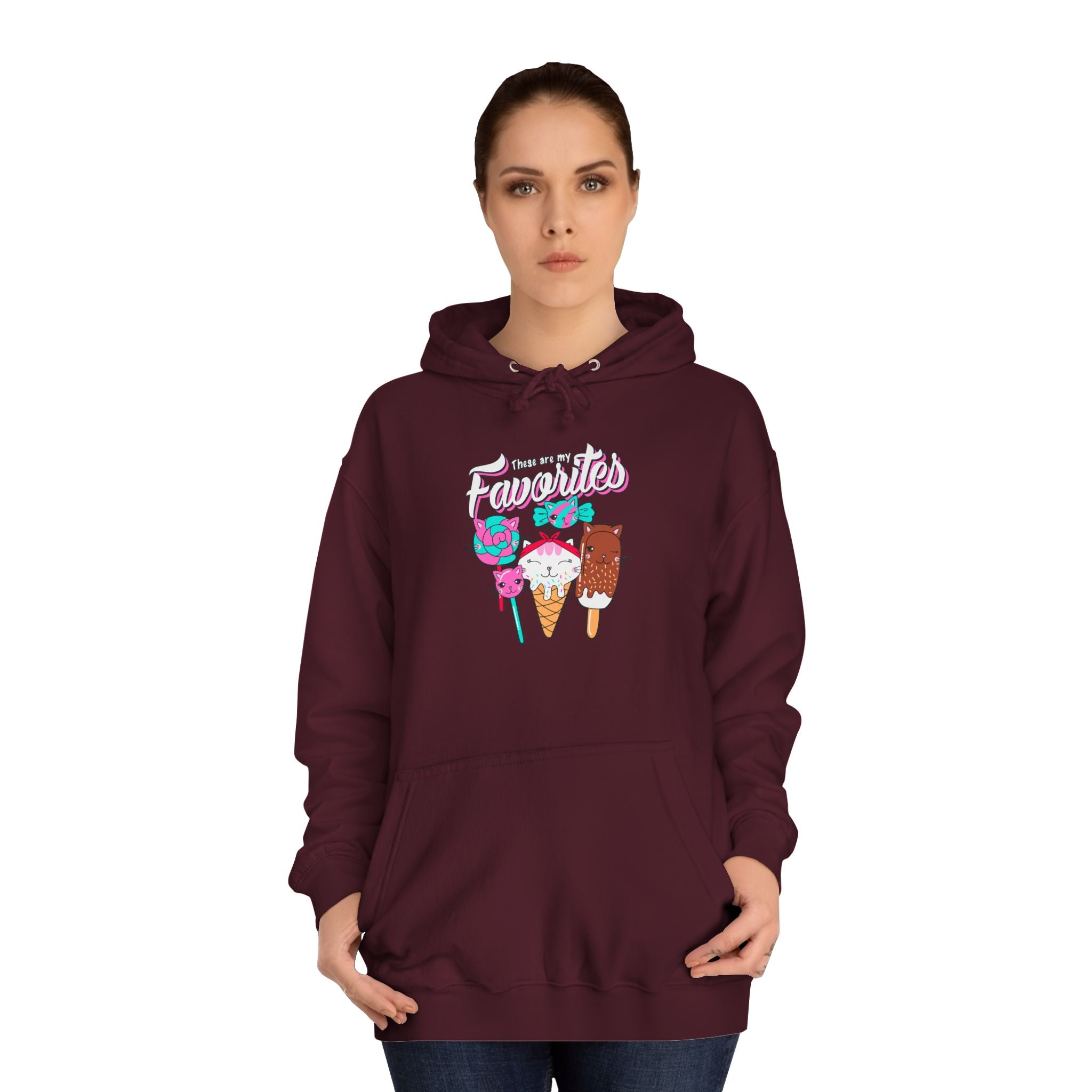 Ice Cream Favorites Unisex Hoodie - Cute Ice Cream Lover Sweatshirt, Ice Cream Gift, Ice Cream Hooded Pullover, Ice Cream Apparel, Ice Cream