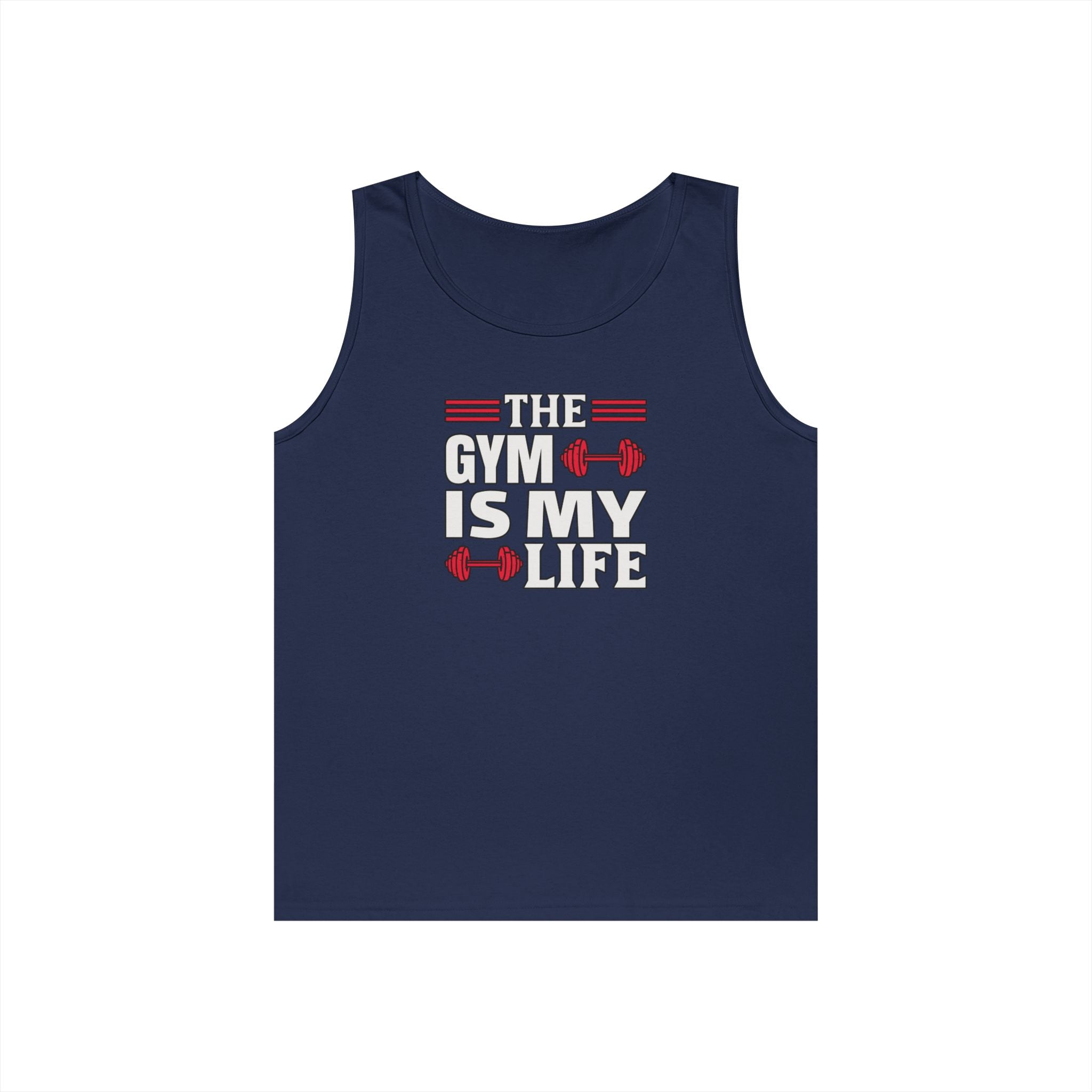 The Gym Is My Life Unisex Heavy Cotton Tank Top, Workout Shirt, Gym Apparel, Fitness Gift, Casual Wear, Athletic Tank