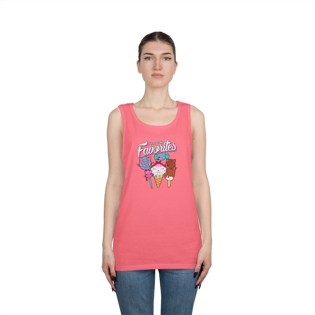 Ice Cream Favorites Tank Top, Summer Sleeveless Tee, Unisex Cotton Muscle Shirt, Ice Cream Lover Gift, Beachwear