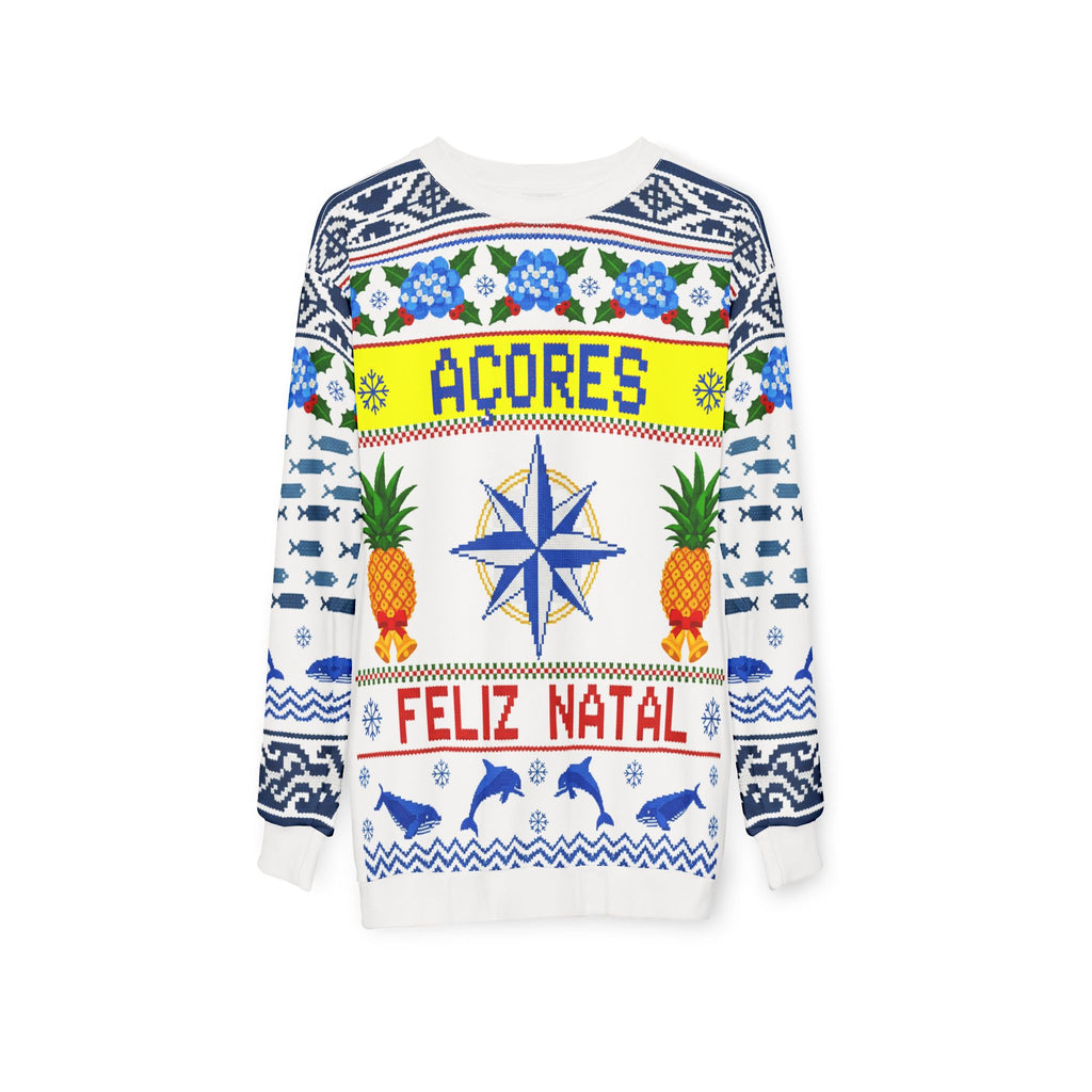Azores 'Feliz Natal' Holiday Sweater — Nautical Compass & Pineapple Ugly Christmas Sweater