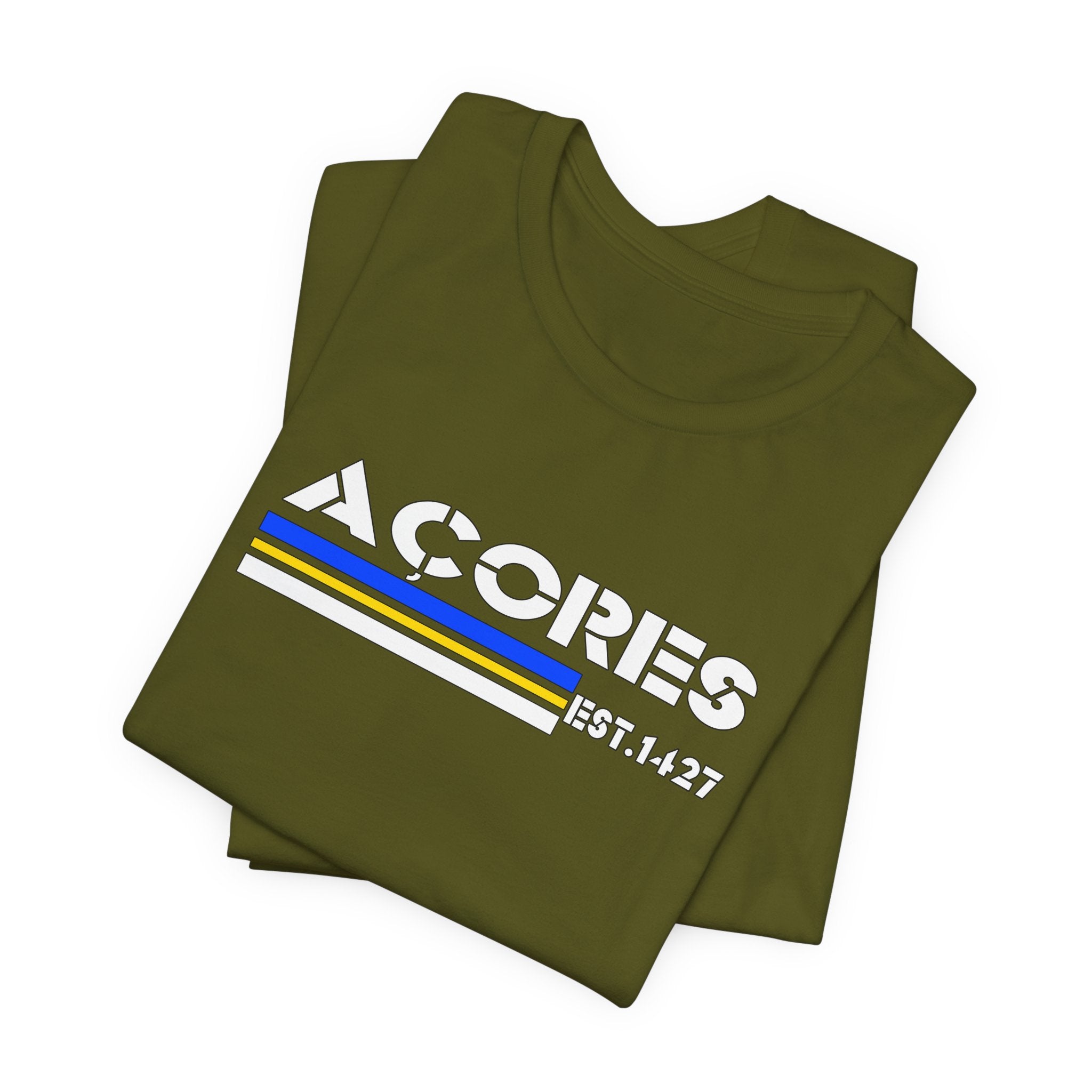 Azores Retro Stripe Tee — "AÇORES EST. 1427"