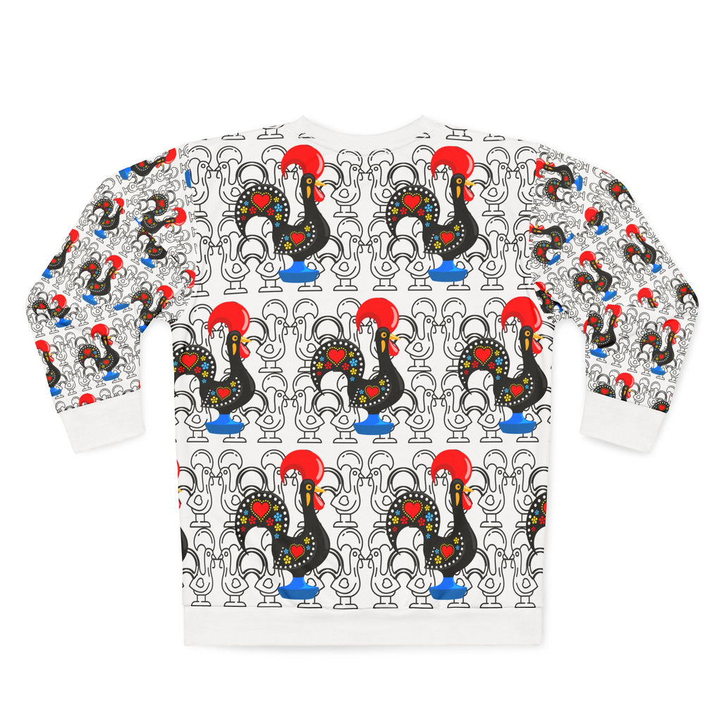 Galo de Barcelos Pattern Sweatshirt — Portuguese Rooster All-Over Print