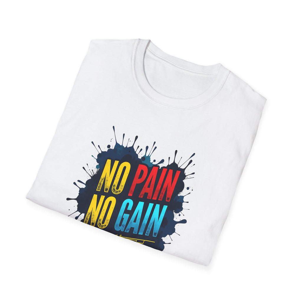 Motivational Fitness T-Shirt - "No Pain No Gain - Shut Up and Train" Gym Apparel, Workout Gift, Exercise Top, Sportswear