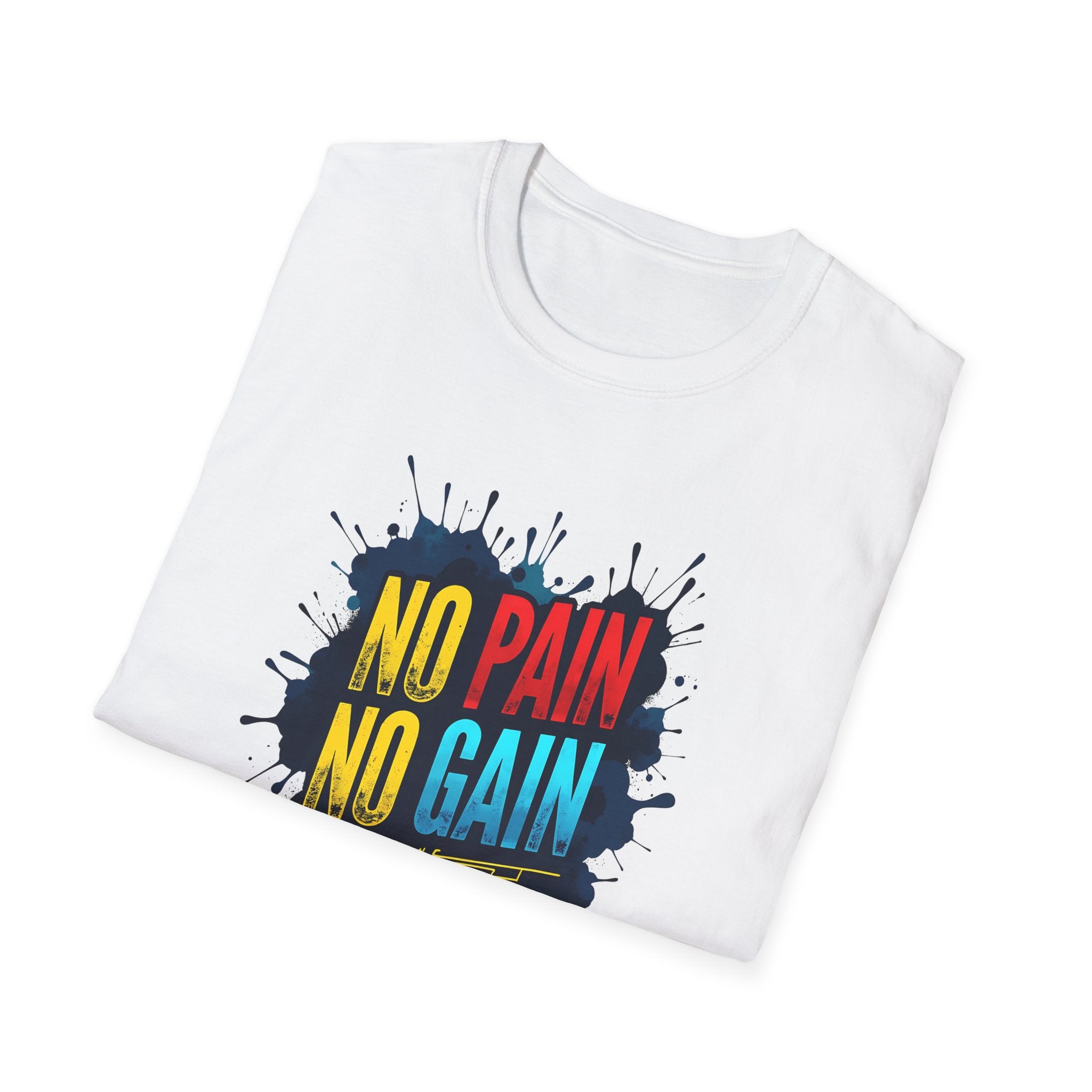 Motivational Fitness T-Shirt - "No Pain No Gain - Shut Up and Train" Gym Apparel, Workout Gift, Exercise Top, Sportswear