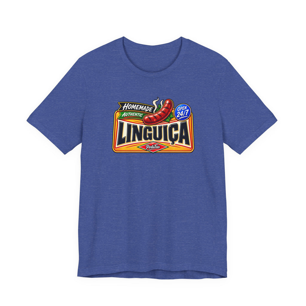 Linguica Sausage Vintage Label Tee — Homemade Authentic 24/7 Graphic T-Shirt
