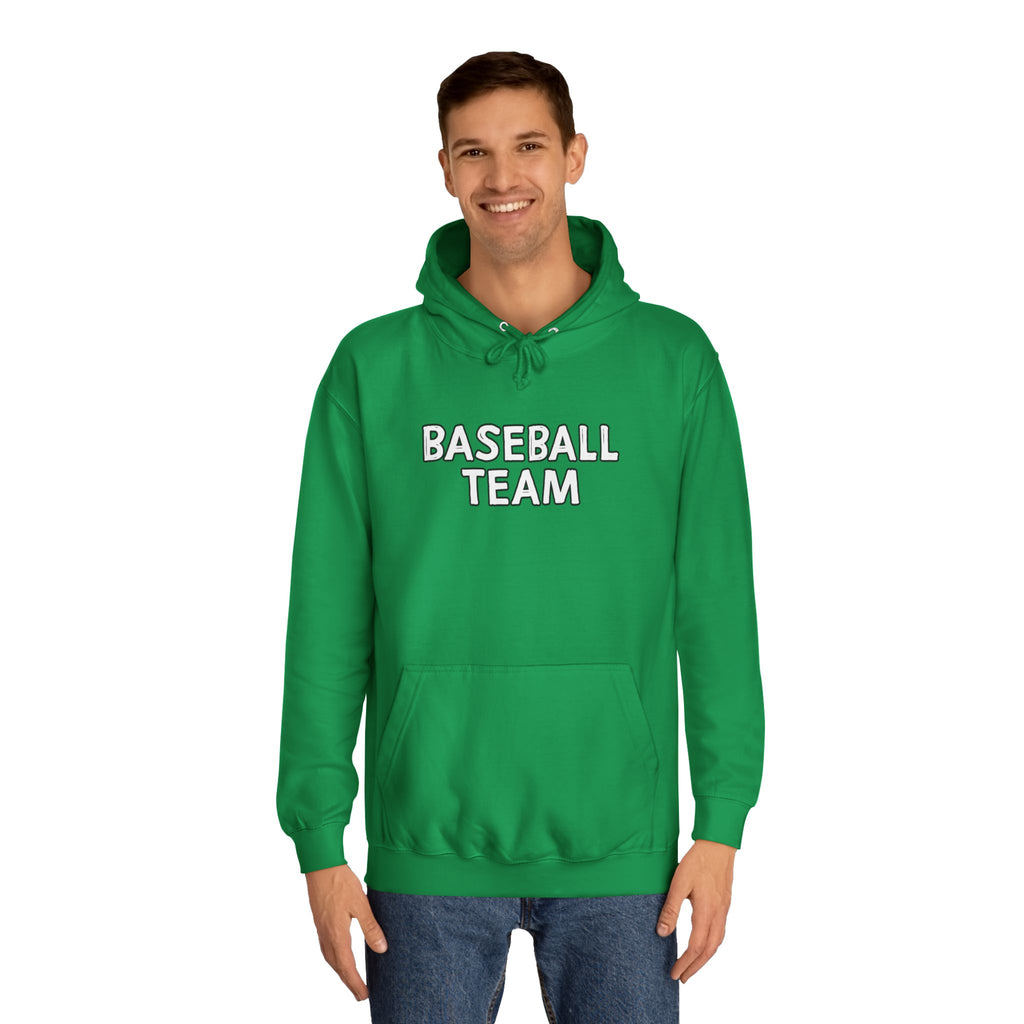 Baseball Team Unisex College Hoodie, Cozy Sportswear, College Apparel, Gift for Athletes, Team Spirit Wear, Everyday Comfort